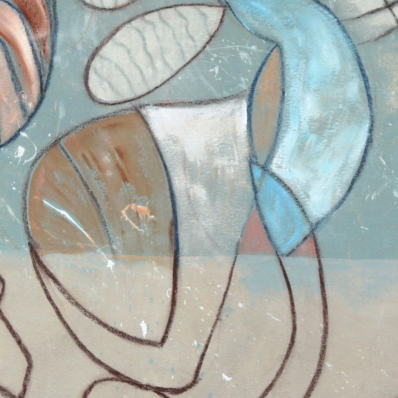 Cita Barata - Abstracto Forma Orgánica Grande Pastel Obra de Arte Original sobre Lienzo en venta 7