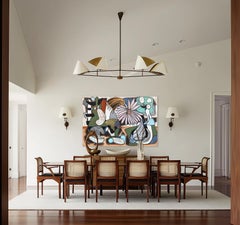 Chop Jit - Large Abstract Color Drenched Unique Mixed Media Painting on Canvas