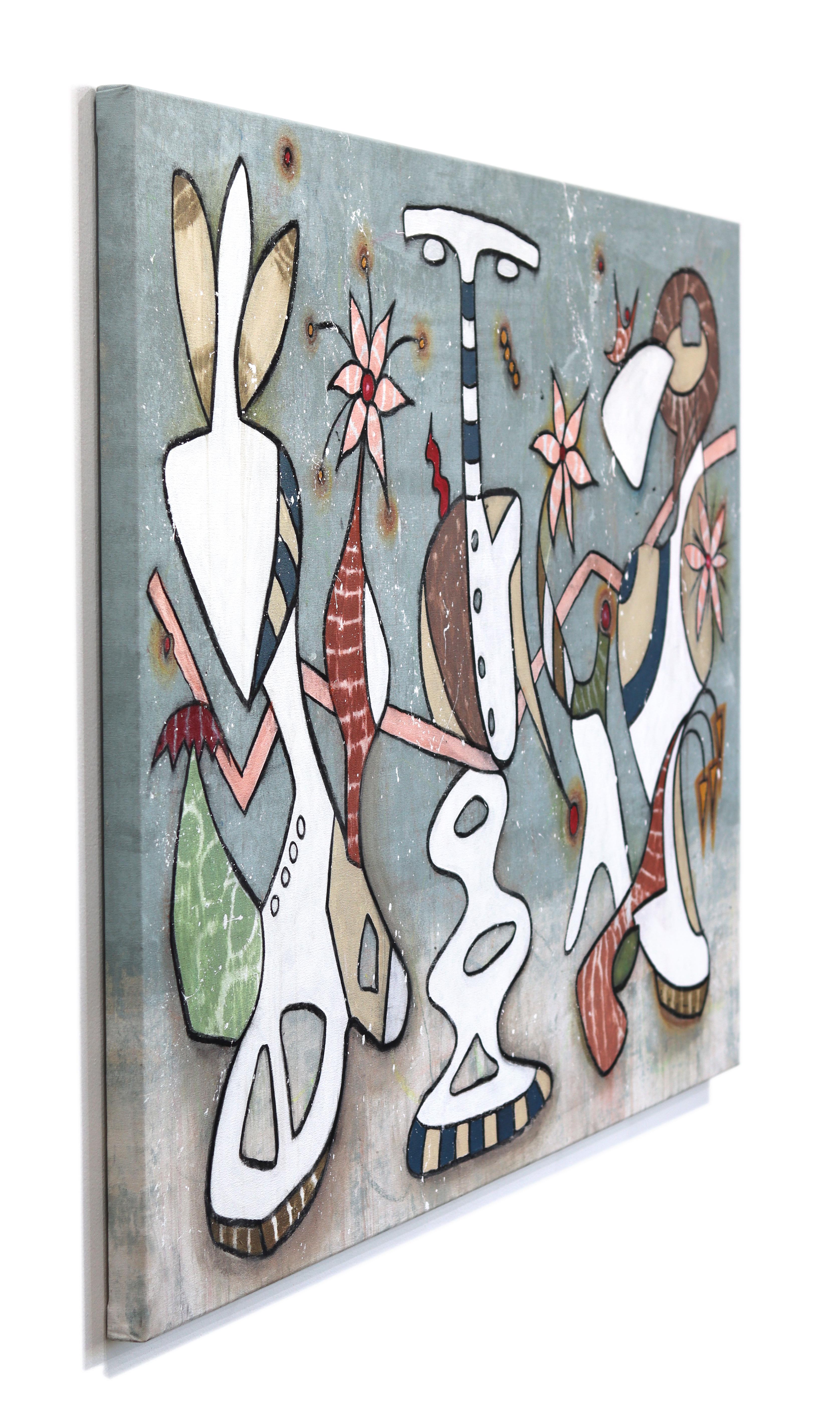 Rue Bootay, a New York-born artist now rooted in the vibrant artistic landscape of Los Angeles, navigates the avant-garde realm of nonrepresentational surrealism with a style uniquely his own. His paintings, reminiscent of alien landscapes, weave a