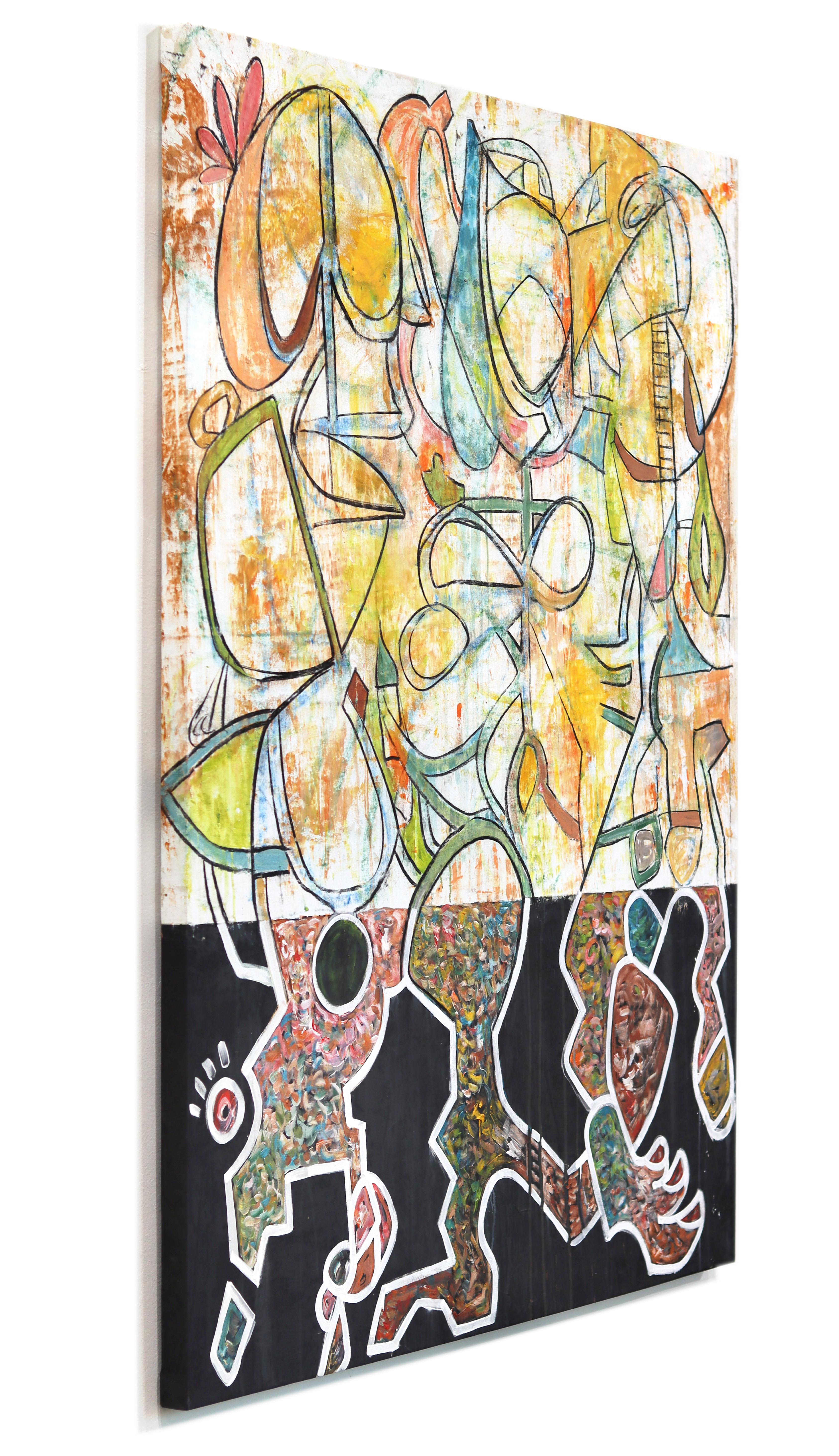 Rue Bootay, a New York-born artist now rooted in the vibrant artistic landscape of Los Angeles, navigates the avant-garde realm of nonrepresentational surrealism with a style uniquely his own. His paintings, reminiscent of alien landscapes, weave a