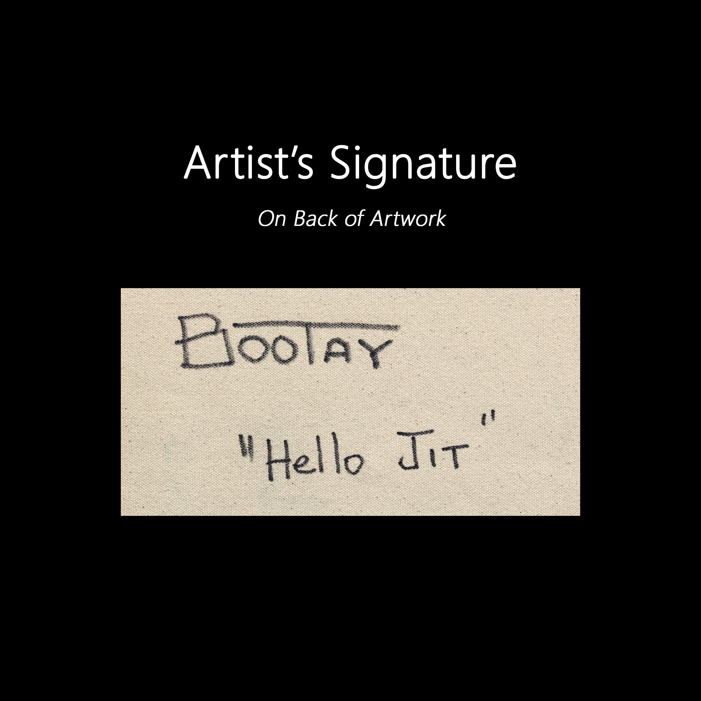 Hello Jit - Large Abstract Color Drenching Organic Mixed Media Artwork on Canvas For Sale 5