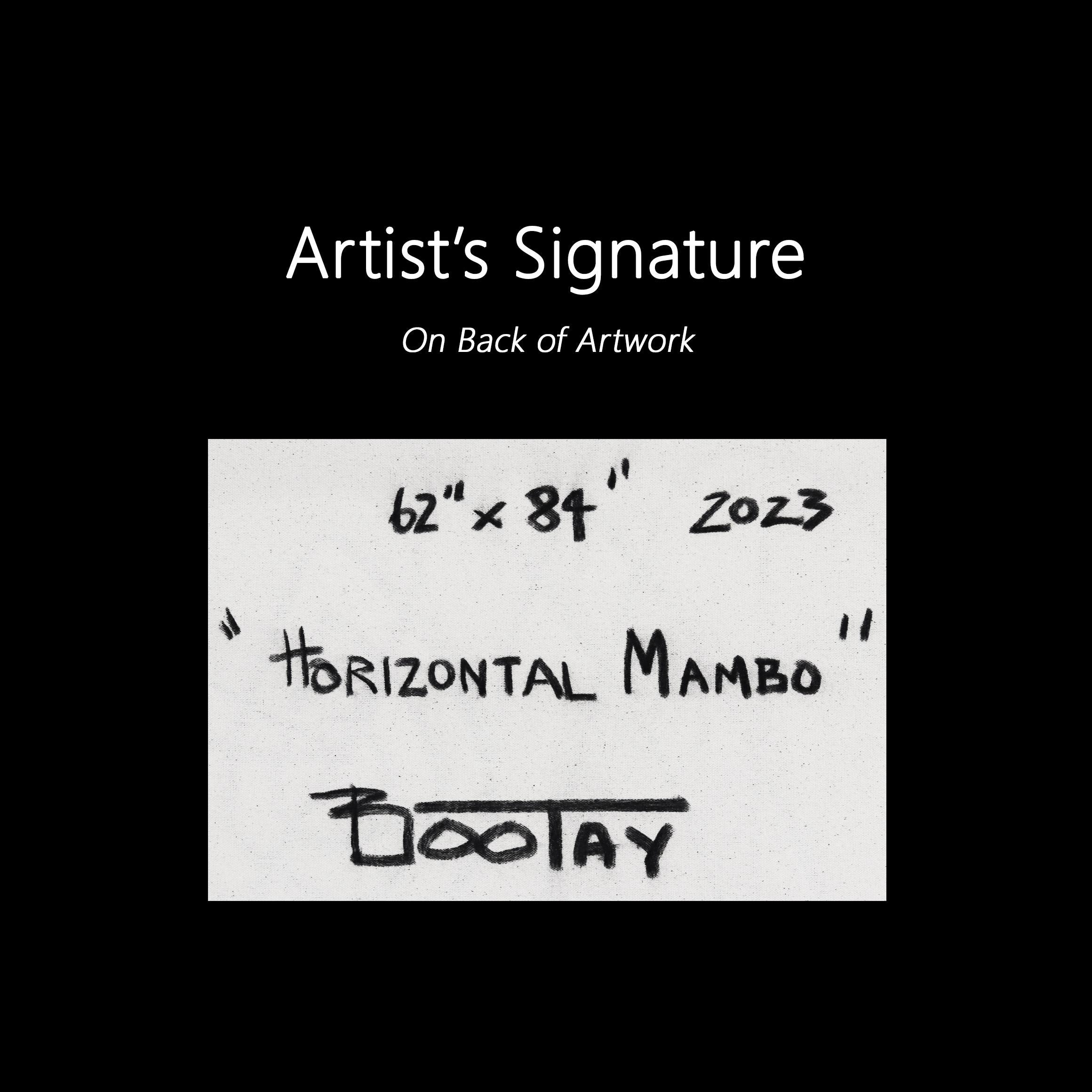 Horizontal Mambo –  Großes hängereifes Mixed Media Original Kunstwerk auf Leinwand im Angebot 5