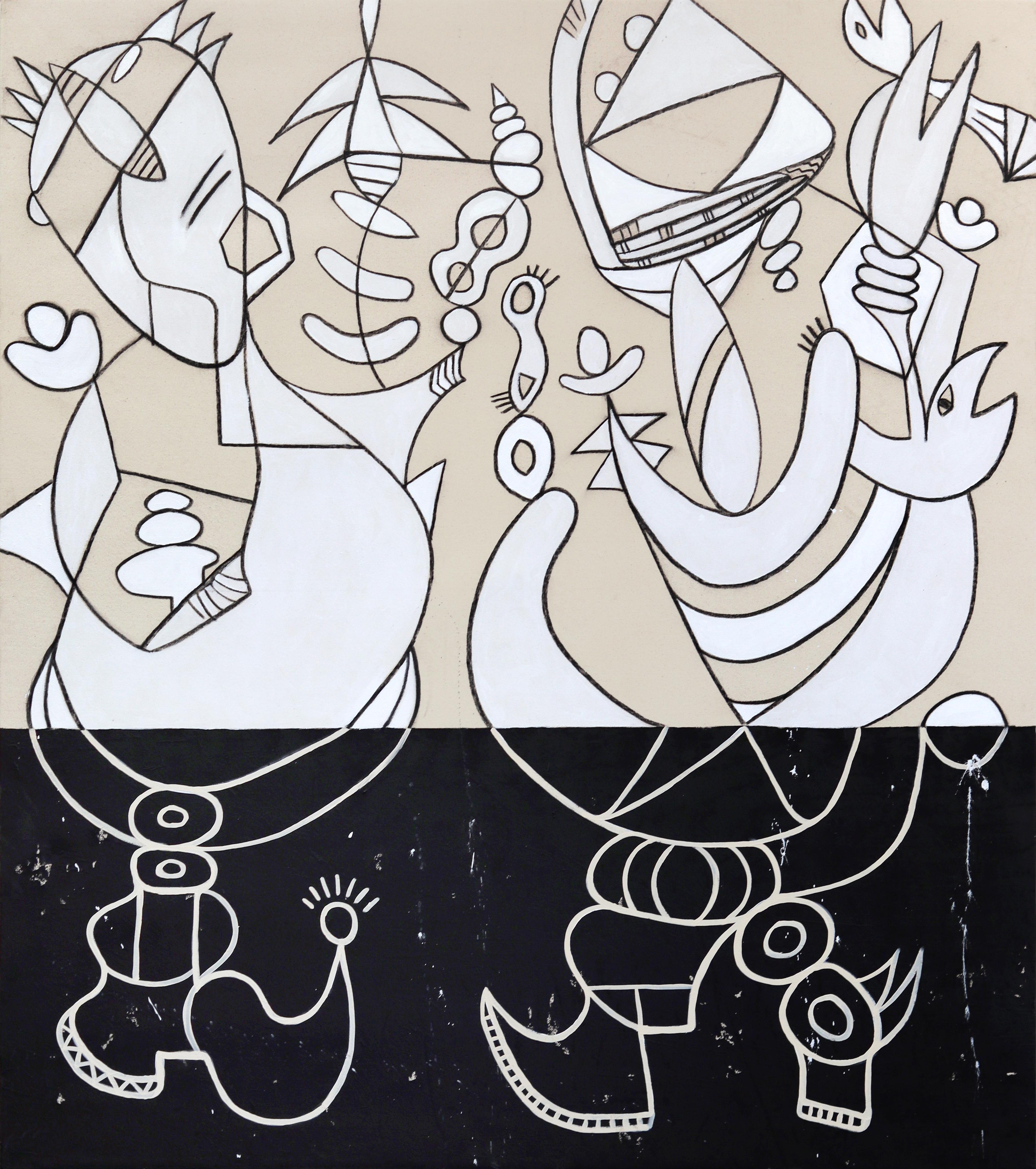 If Not For You - Abstract Modern Organic Shape Mixed Media Artwork on Canvas