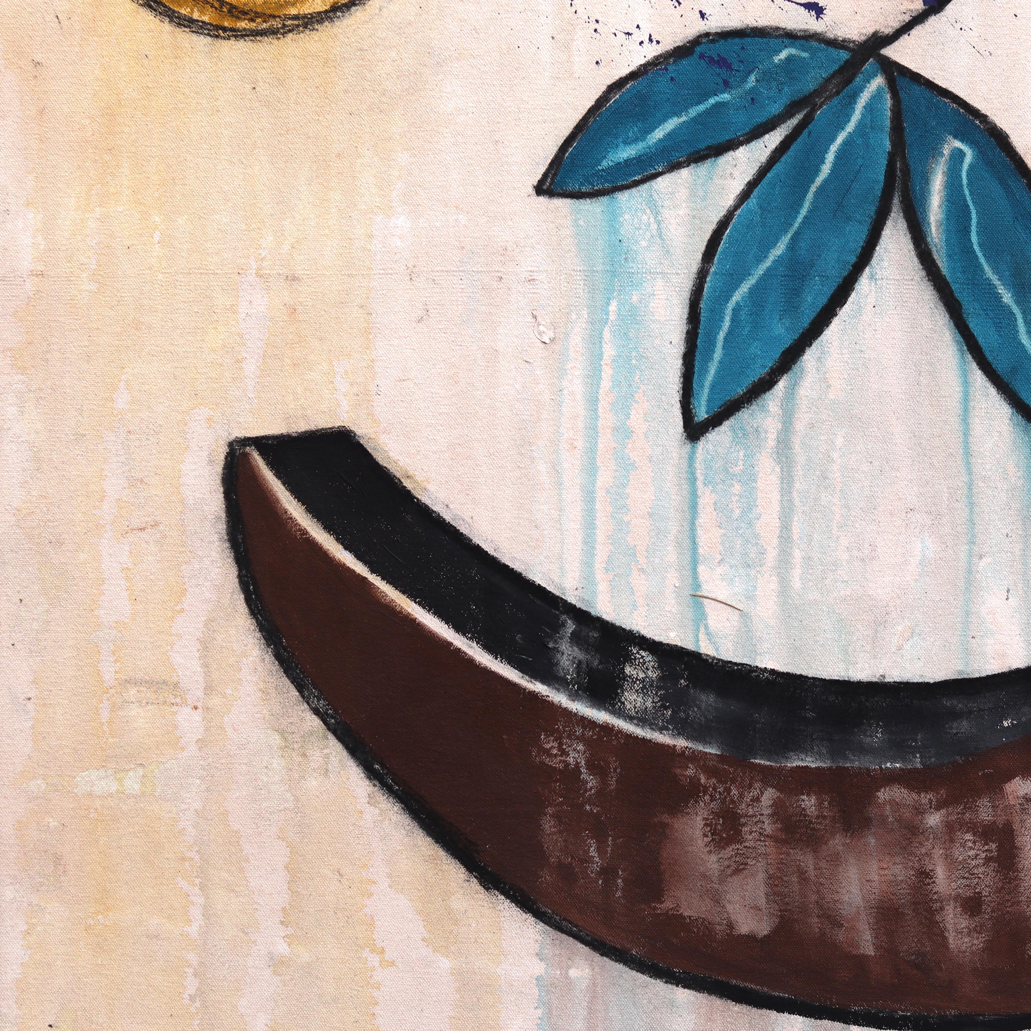 Jit Be Barking - Large Abstract Organic Unique Mixed Media Painting on Canvas im Angebot 4