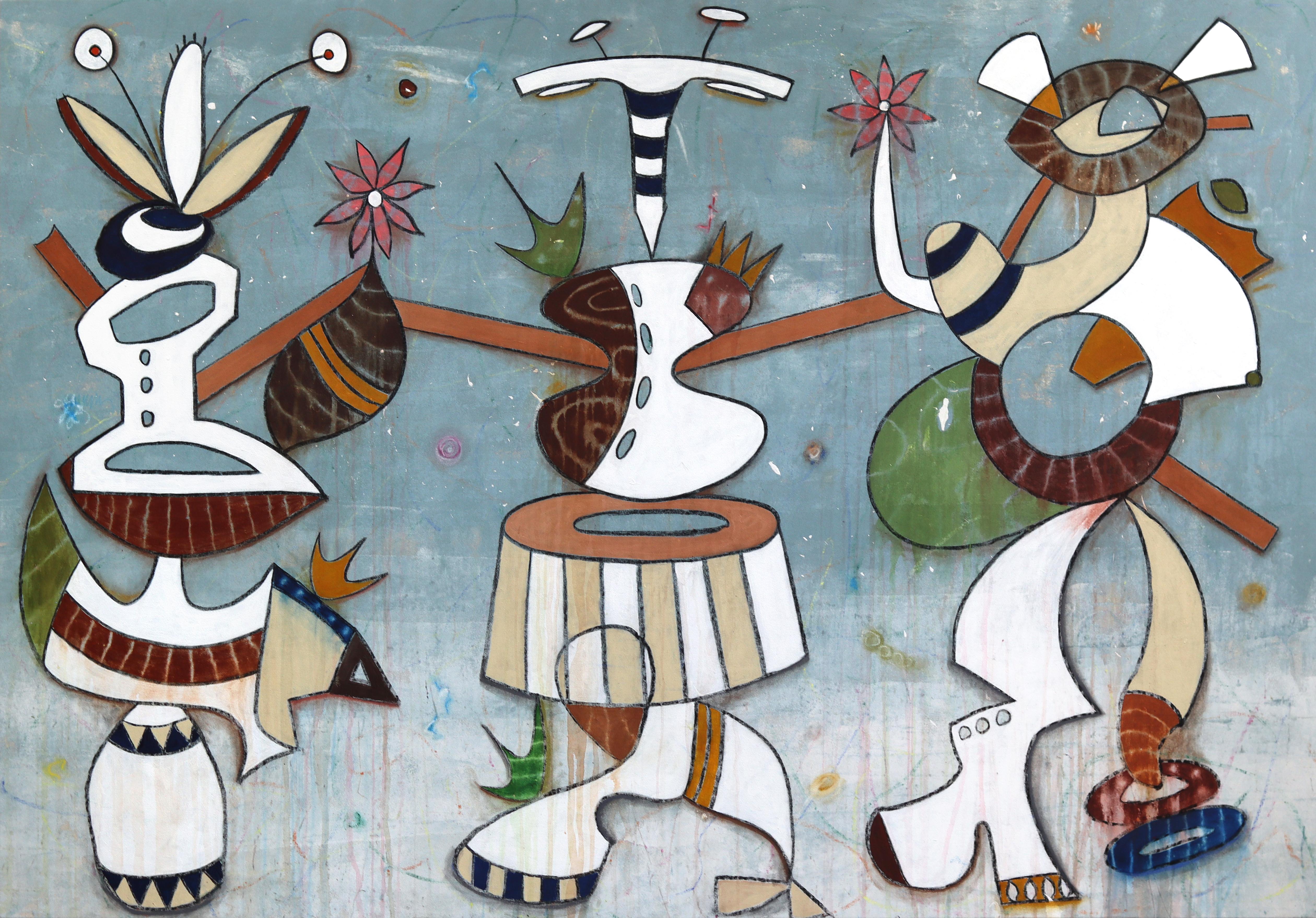 Rue Bootay, a New York-born artist now rooted in the vibrant artistic landscape of Los Angeles, navigates the avant-garde realm of nonrepresentational surrealism with a style uniquely his own. His paintings weave a tapestry of organic