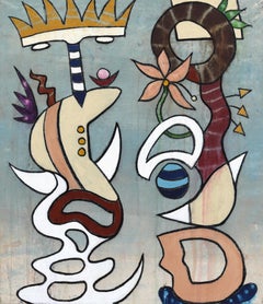 Jits in Napoli - Abstract Modern Organic Shape Mixed Media Artwork on Canvas