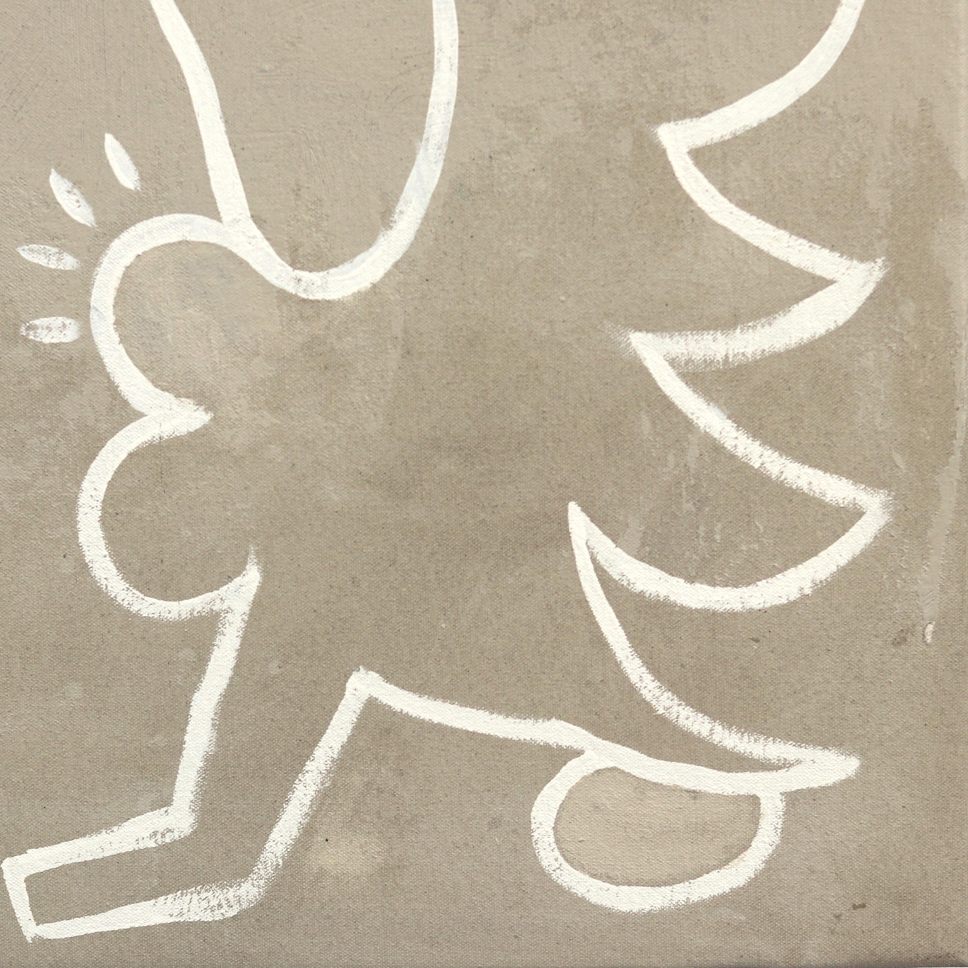 Make It Rain - Tall Colorful Abstract Organic Shape Original Artwork on Canvas For Sale 1