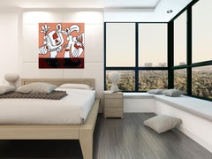 Maroon Toon - Abstract Large Organic Shape Original Artwork on Canvas