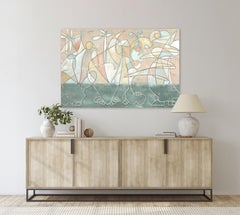 Off The Knob - Abstract Large Organic Shape Pastel Original Artwork on Canvas