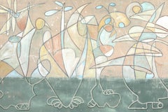 Off The Knob - Abstract Large Organic Shape Pastel Original Artwork on Canvas