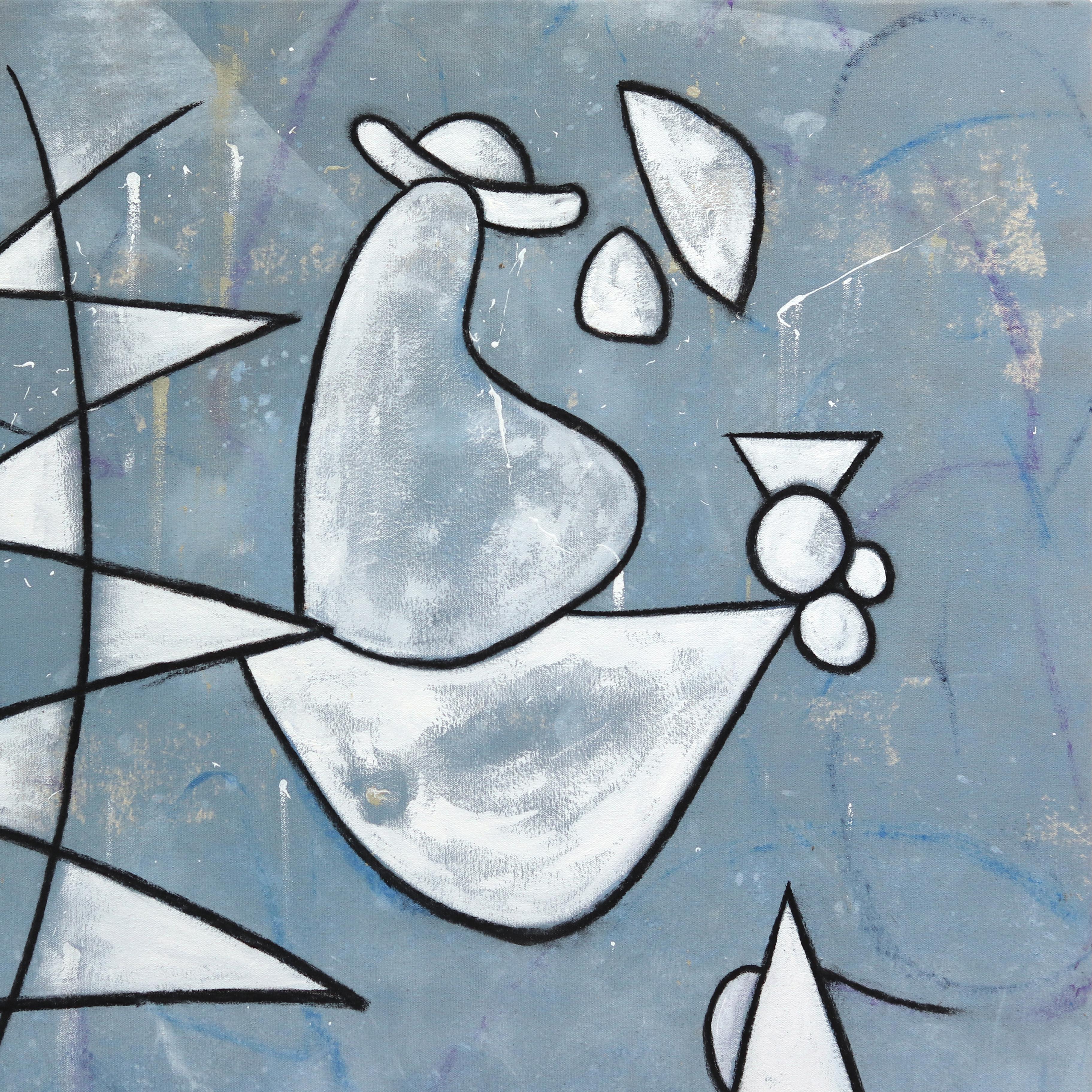 Outer Banks - Großes Original Mixed Media-Kunstwerk in Blau auf Leinwand, fertig zum Hängen im Angebot 2