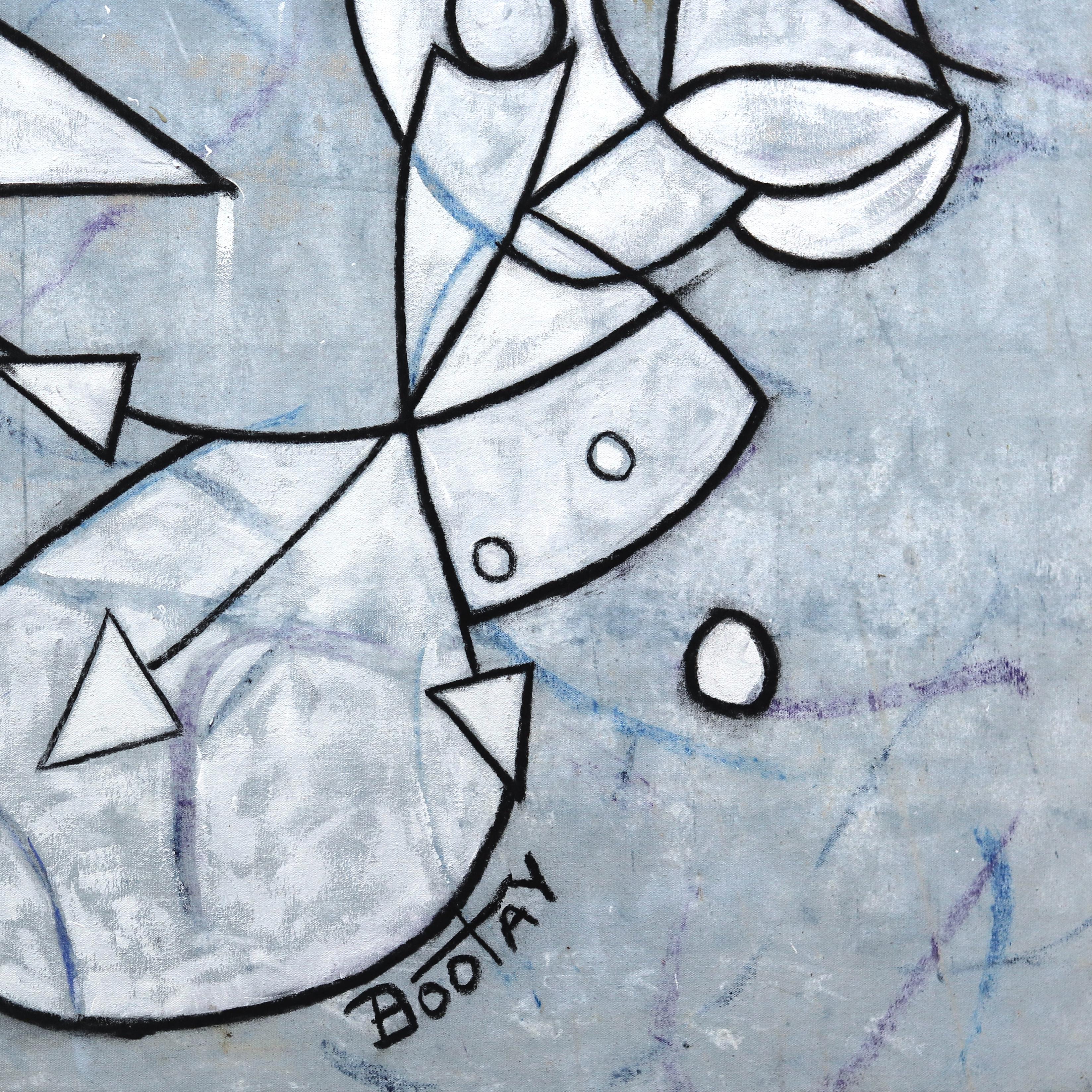 Outer Banks - Großes Original Mixed Media-Kunstwerk in Blau auf Leinwand, fertig zum Hängen im Angebot 5