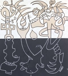 Sacrifiation de l'âme abstraite de grande forme organique - œuvre d'art originale sur toile