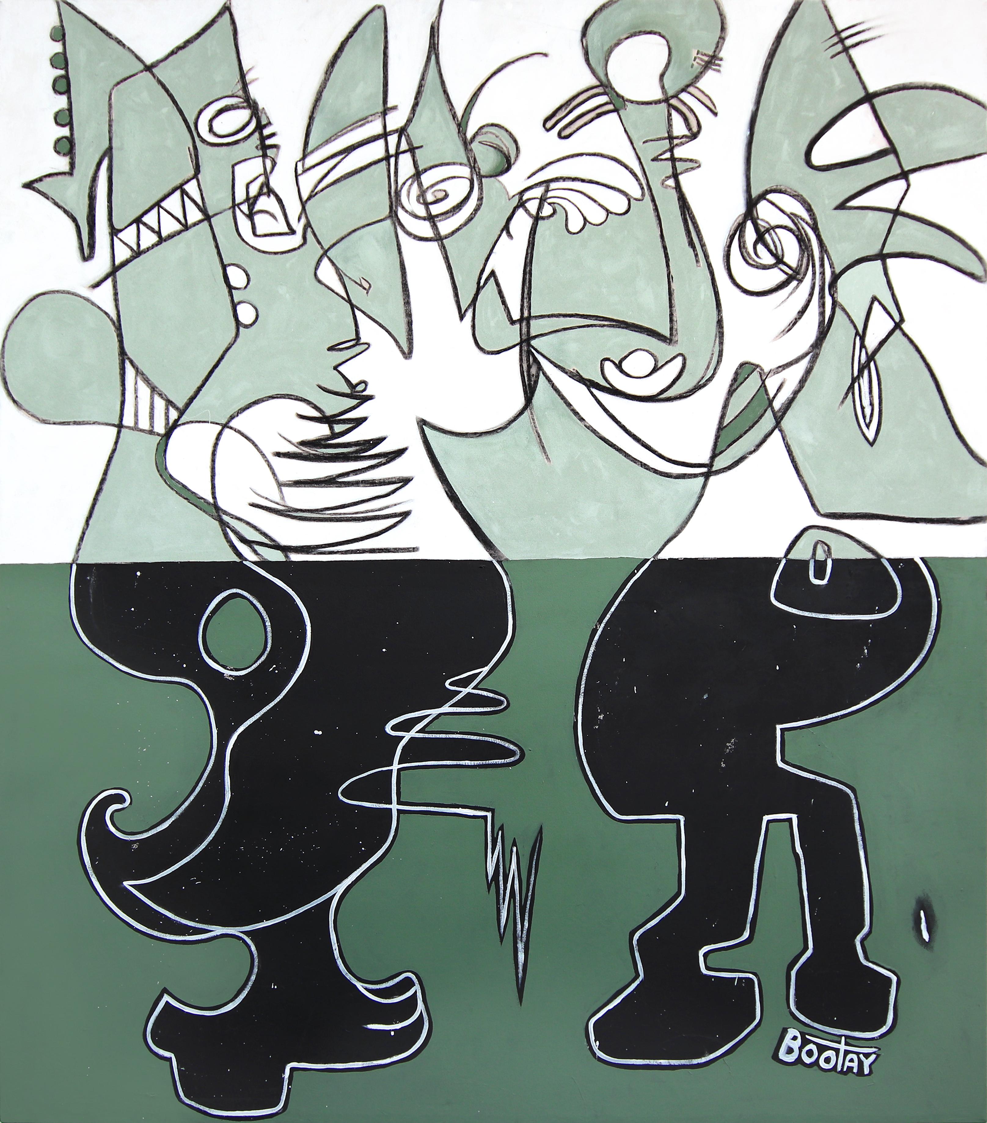 Sacrifice - Grande œuvre d'art originale sur toile de forme organique abstraite de Verdada