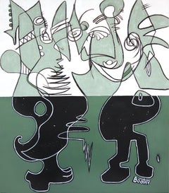 Sacrifice - Grande œuvre d'art originale sur toile de forme organique abstraite de Verdada