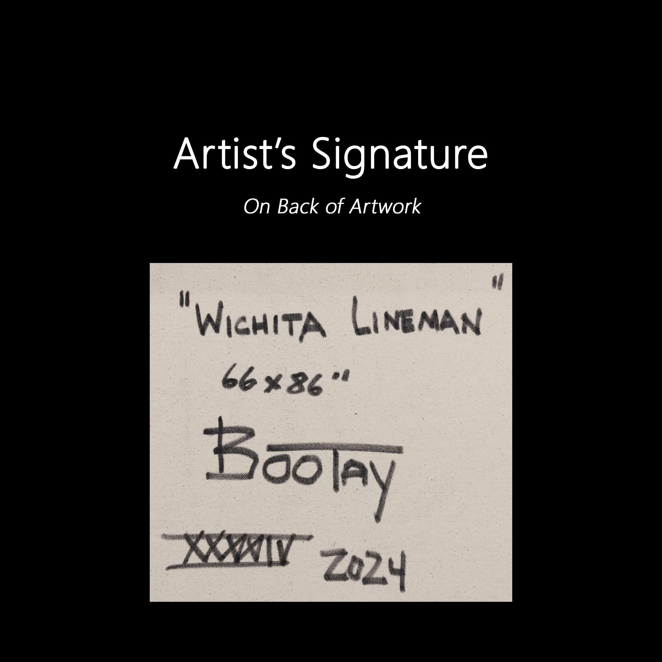 Wichita Lineman -  Abstraktes Original-Kunstwerk in Übergröße in Schwarz, Weiß, Beige im Angebot 8