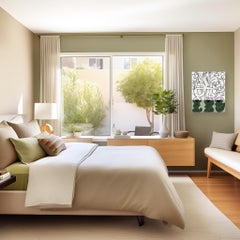 Window Shopper - Abstract Sage & Dark Green Organic Pastel Artwork on Canvas