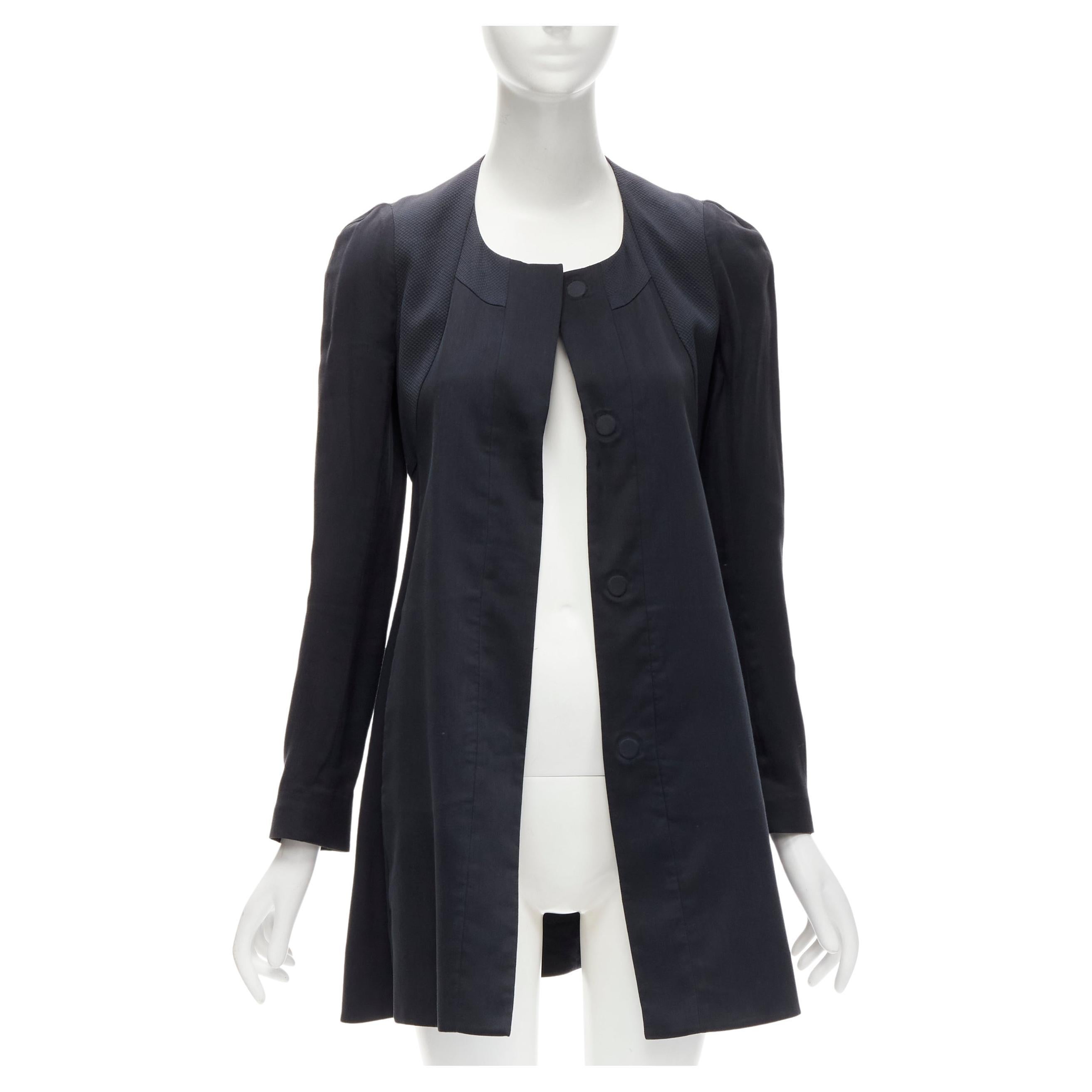 RUE DU MAIL invisible magnet button panelled flared coat FR34 XS For Sale
