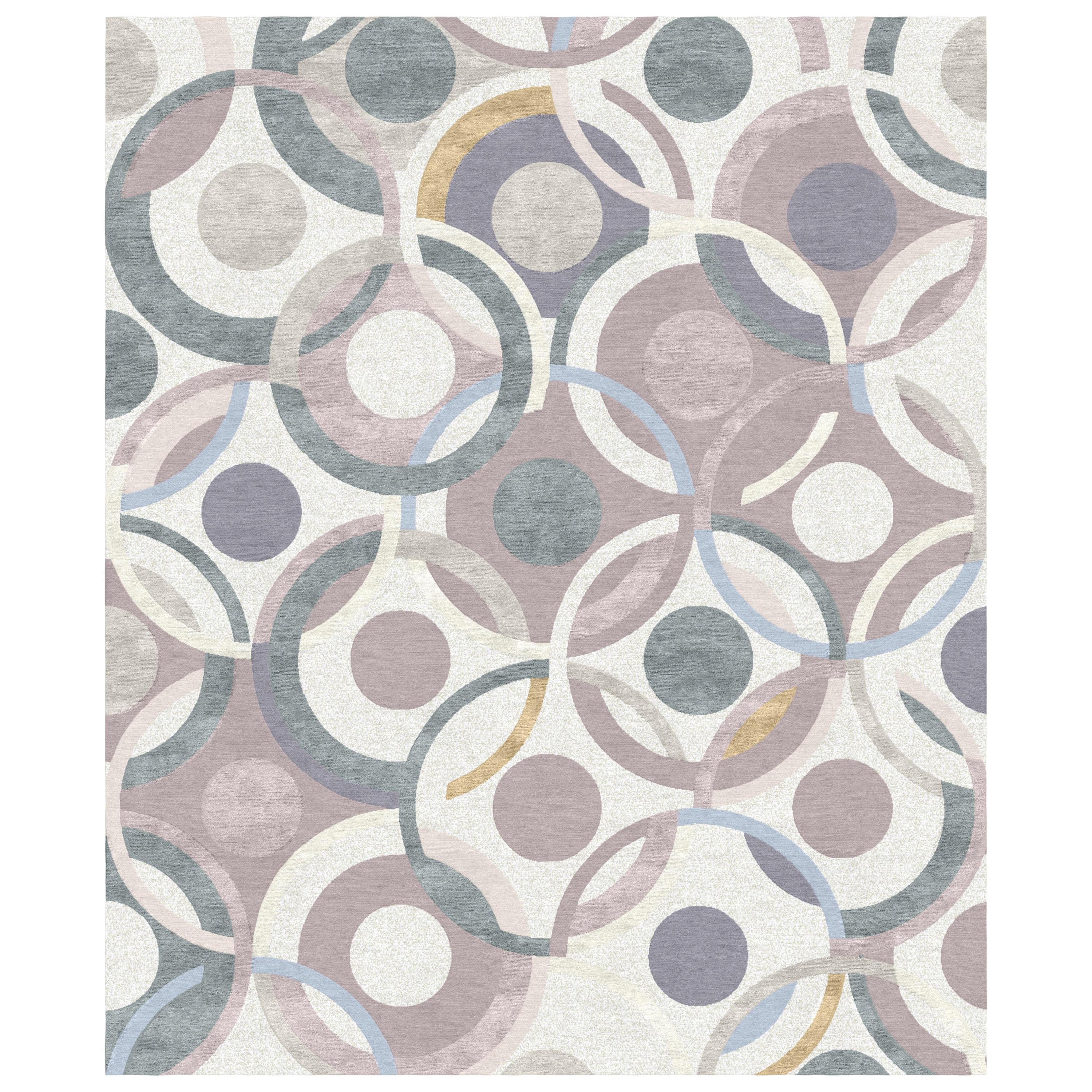 Rue Cler Luxury Modern Hand Knotted Wool Silk Rug For Sale at 1stDibs