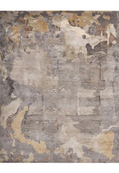 Rue Hand Tufted Modern Silk Rug in Blue Grey & Gold Grey Colours by Hands