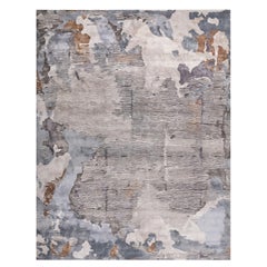 Rue Hand Tufted Modern Silk Rug in Blue Grey & Gold Grey Colours by Hands