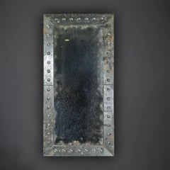 Rue Montmartre wall mirror, 1930s style, large size, oxidized glass