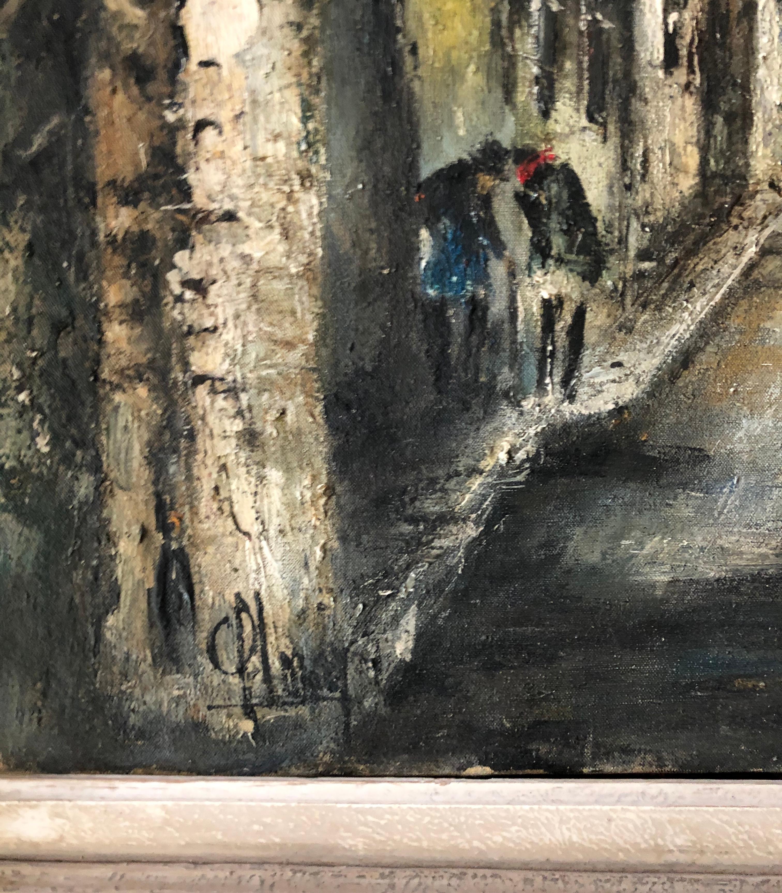 Expressionist painting by French artist Claude Loran circa 1959 oil on canvas, signed and dated.