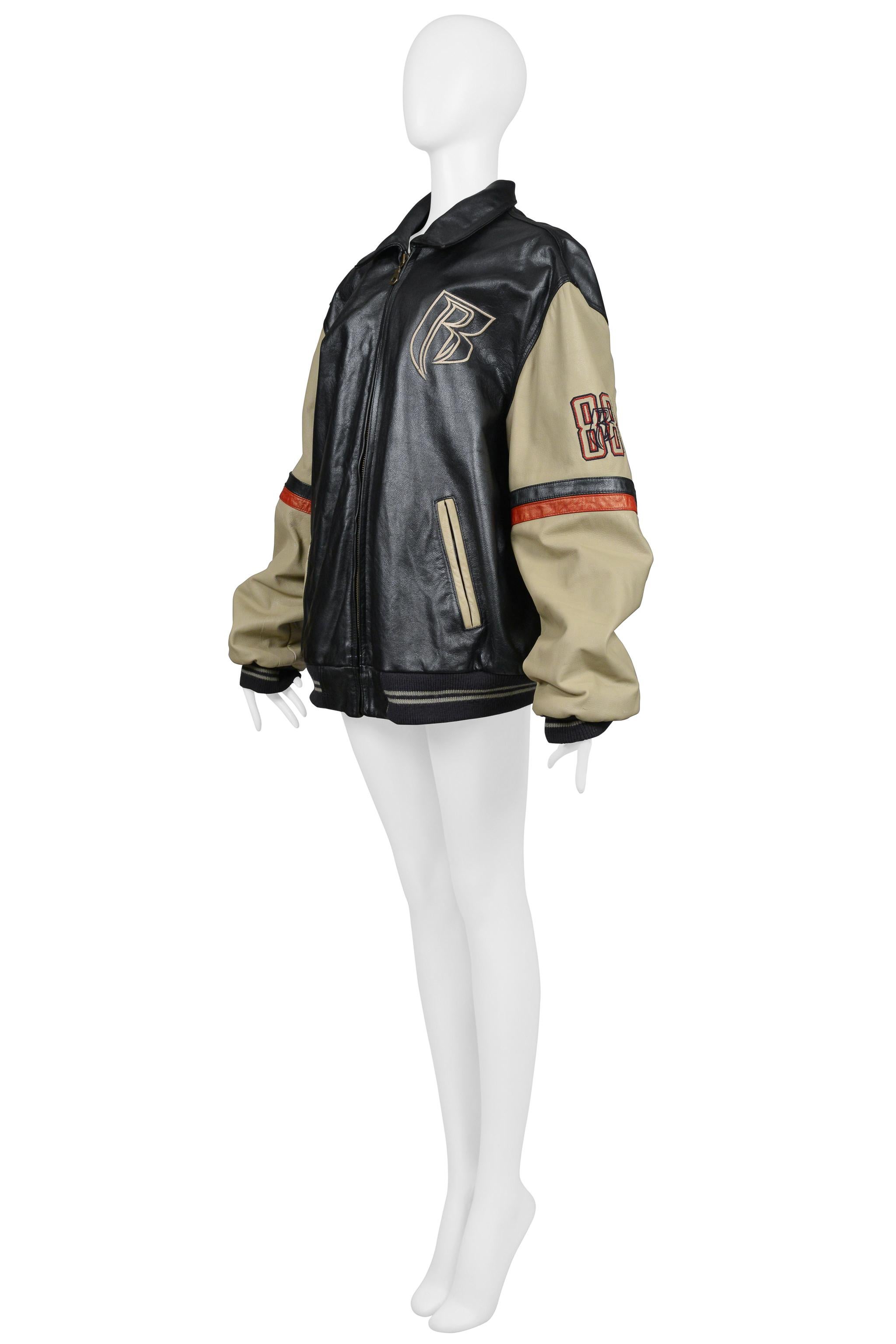 Ruff Ryders Unisex Leather Bomber Jacket For Sale 3