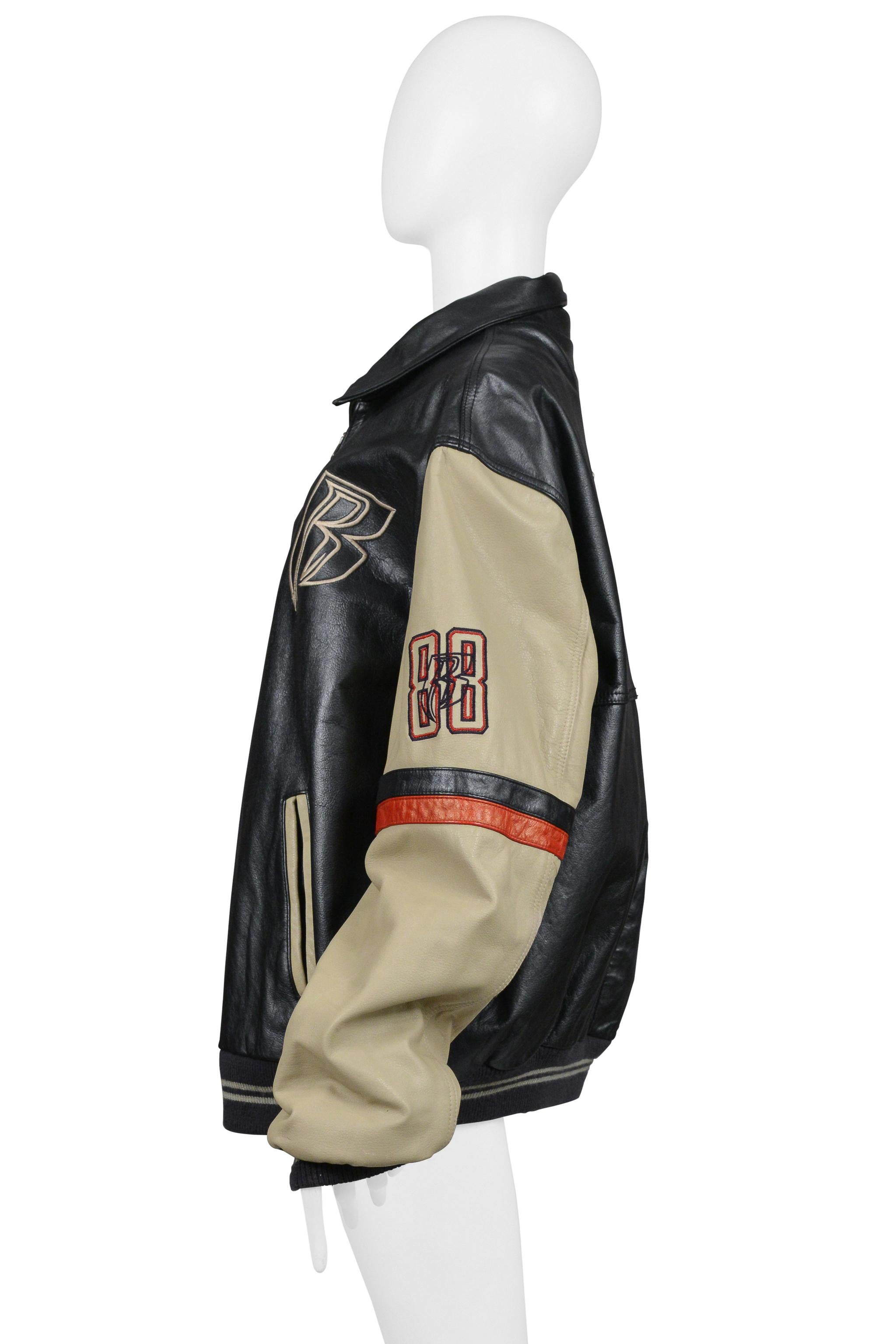 Ruff Ryders Unisex Leather Bomber Jacket For Sale 4