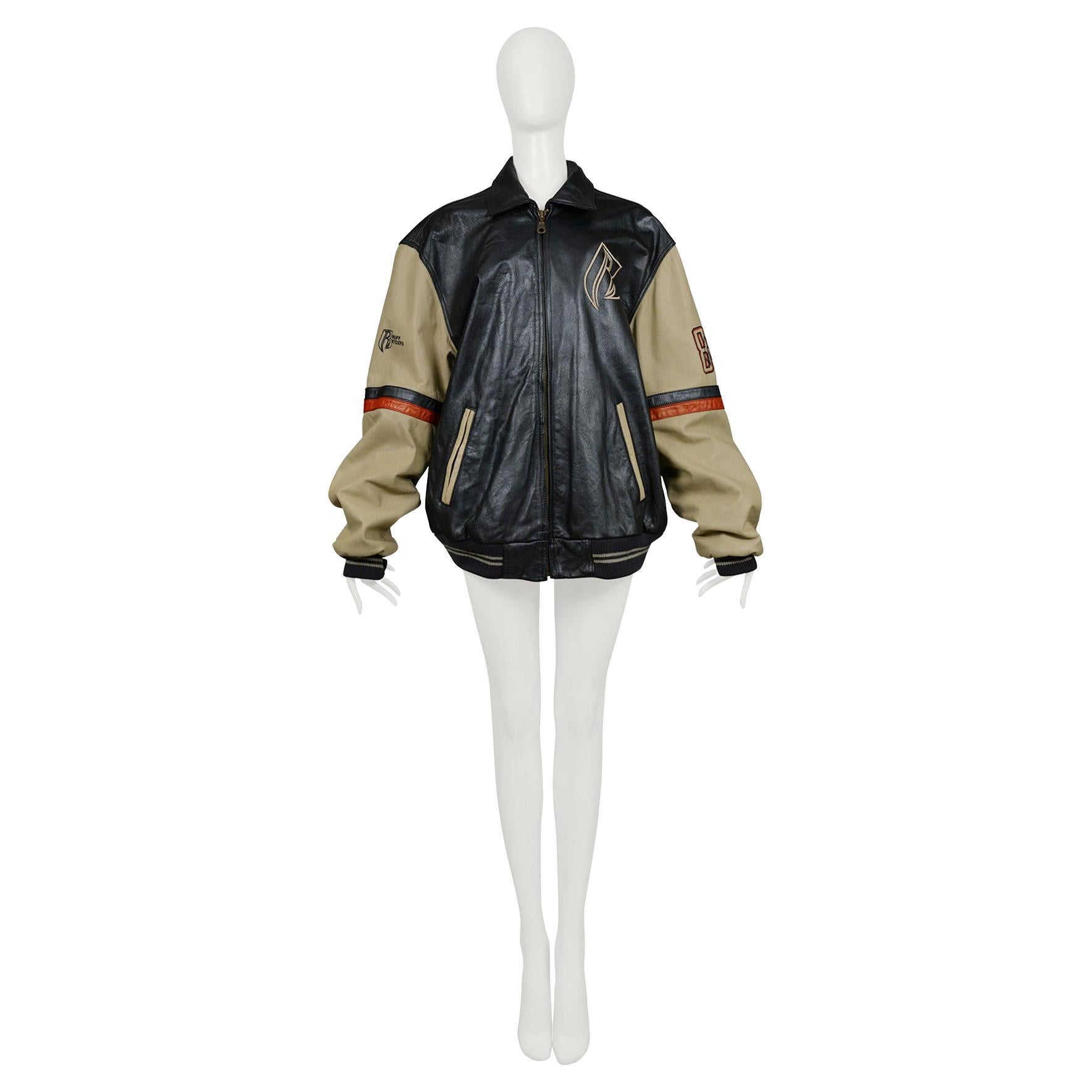 Ruff Ryders Unisex Leather Bomber Jacket For Sale 1