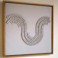 Ruffle. A piece of 3D Sculptural Cream Leather Wall Art
