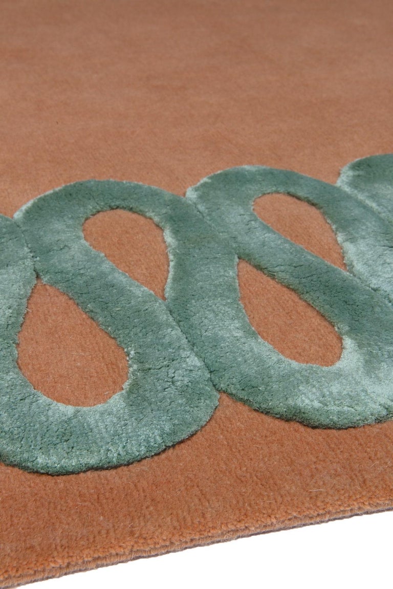 Ruffle Sage Hand-Knotted 10'x7' Rug in Wool and Silk By Martin ...