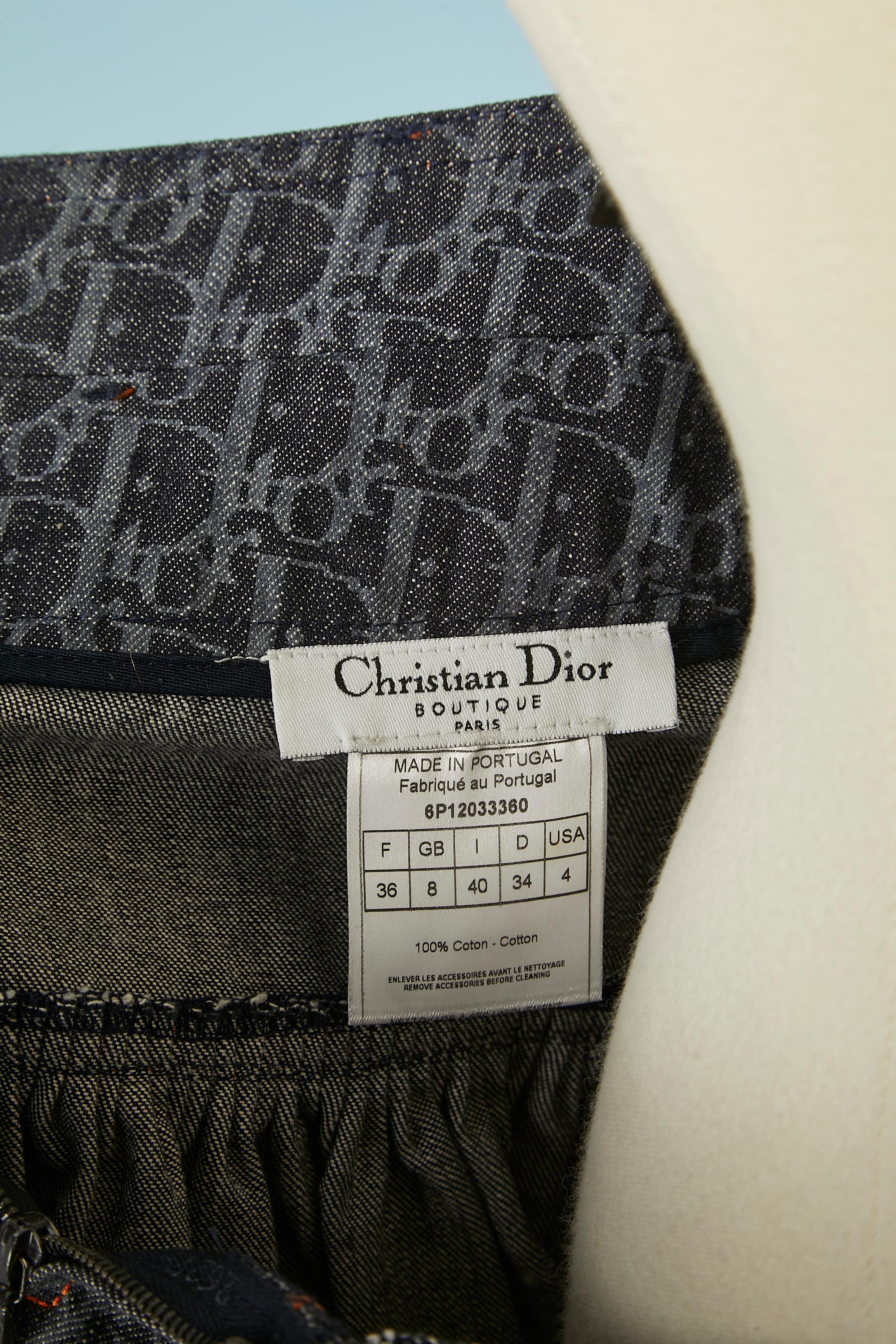 Ruffle skirt in branded cotton denim Christian Dior Boutique  2