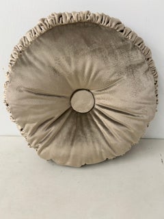 Ruffled Circle Throw Pillow w/ Large Button