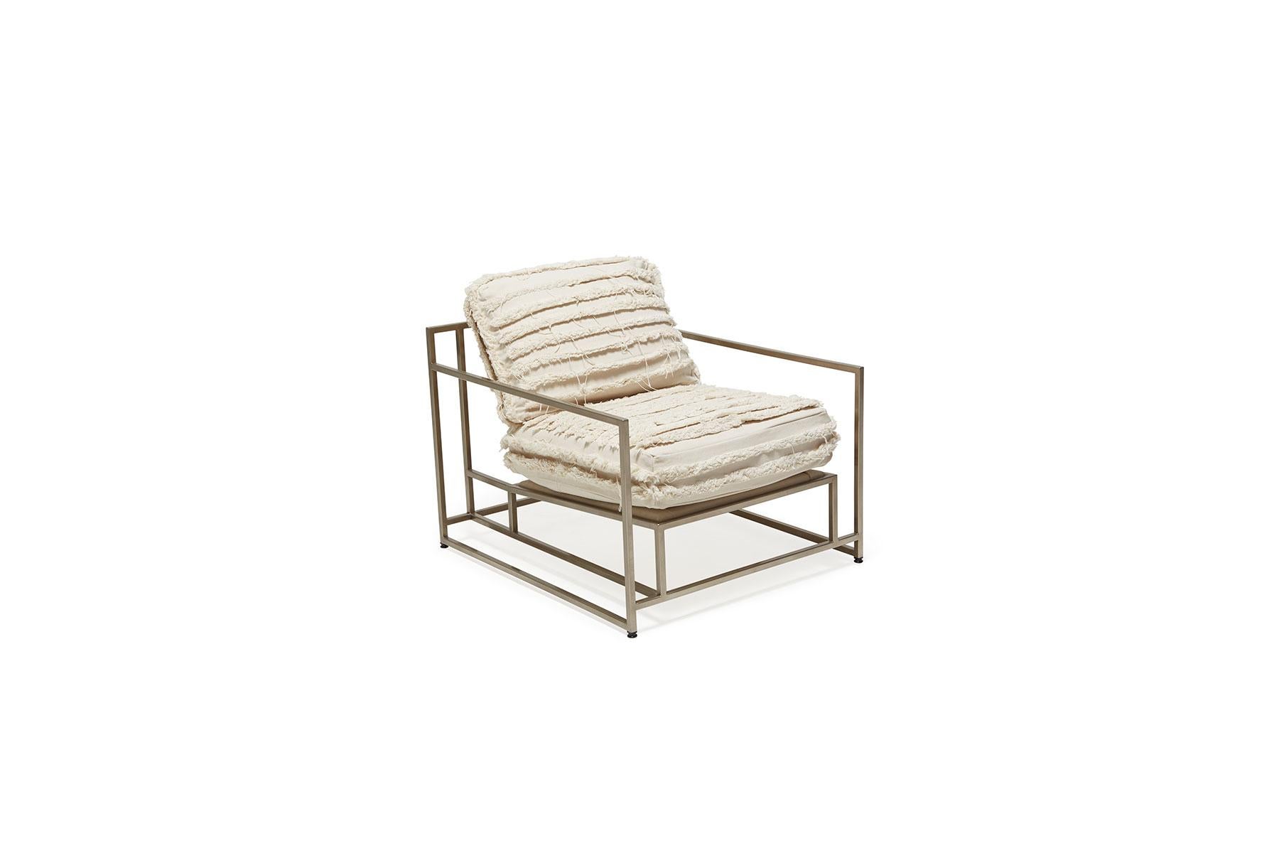 Sillón de Lona Natural y Níquel Antiguo en Nuevo estado para la venta en Los Angeles, CA