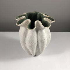 Ruffled Neck Pottery Vase by Yumiko Kuga