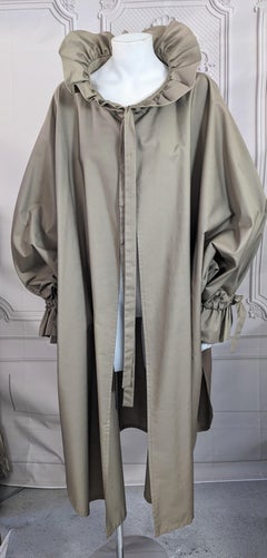 Ruffled Rain Poplin Poncho