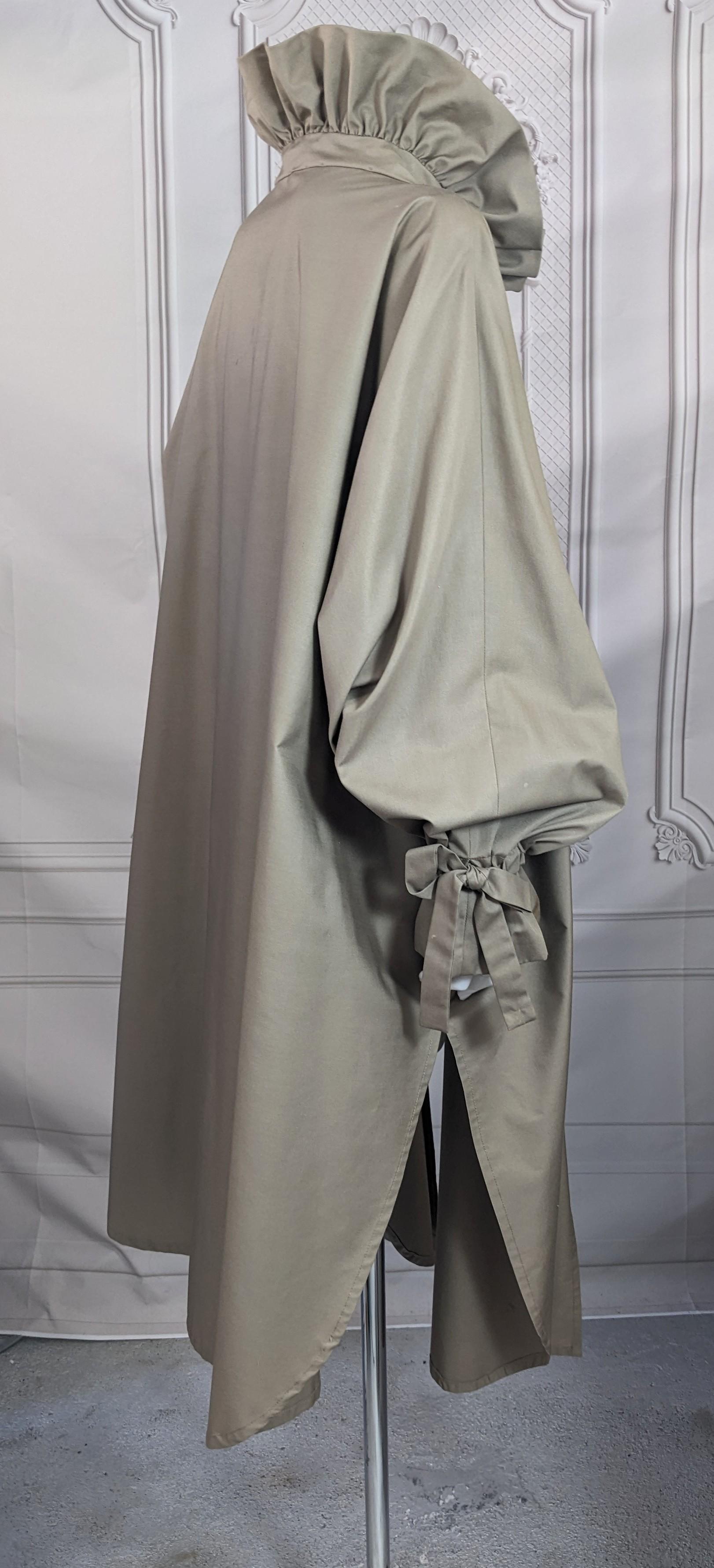 Ruffled Rain Poplin Poncho In Good Condition For Sale In New York, NY