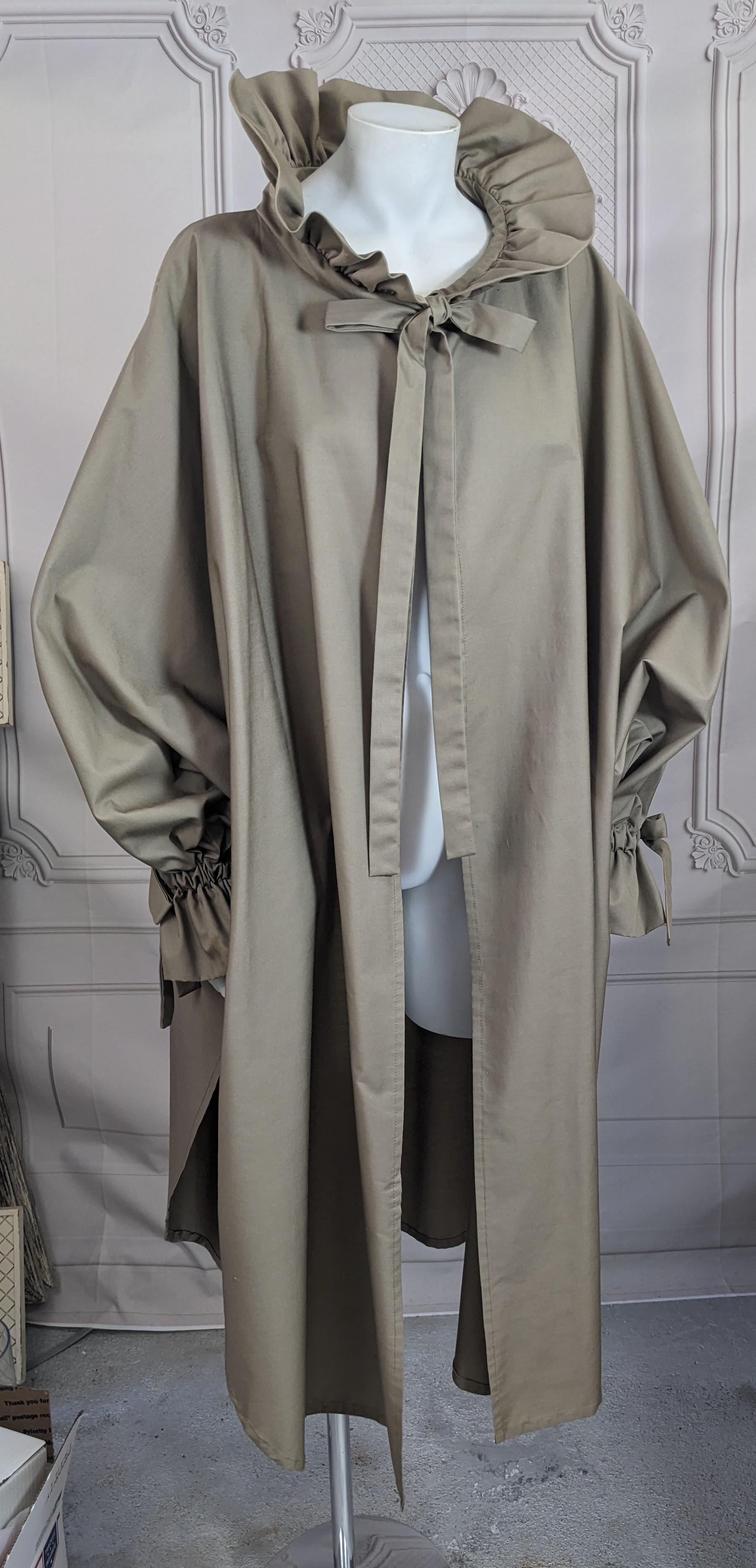 Ruffled Rain Poplin Poncho For Sale 1