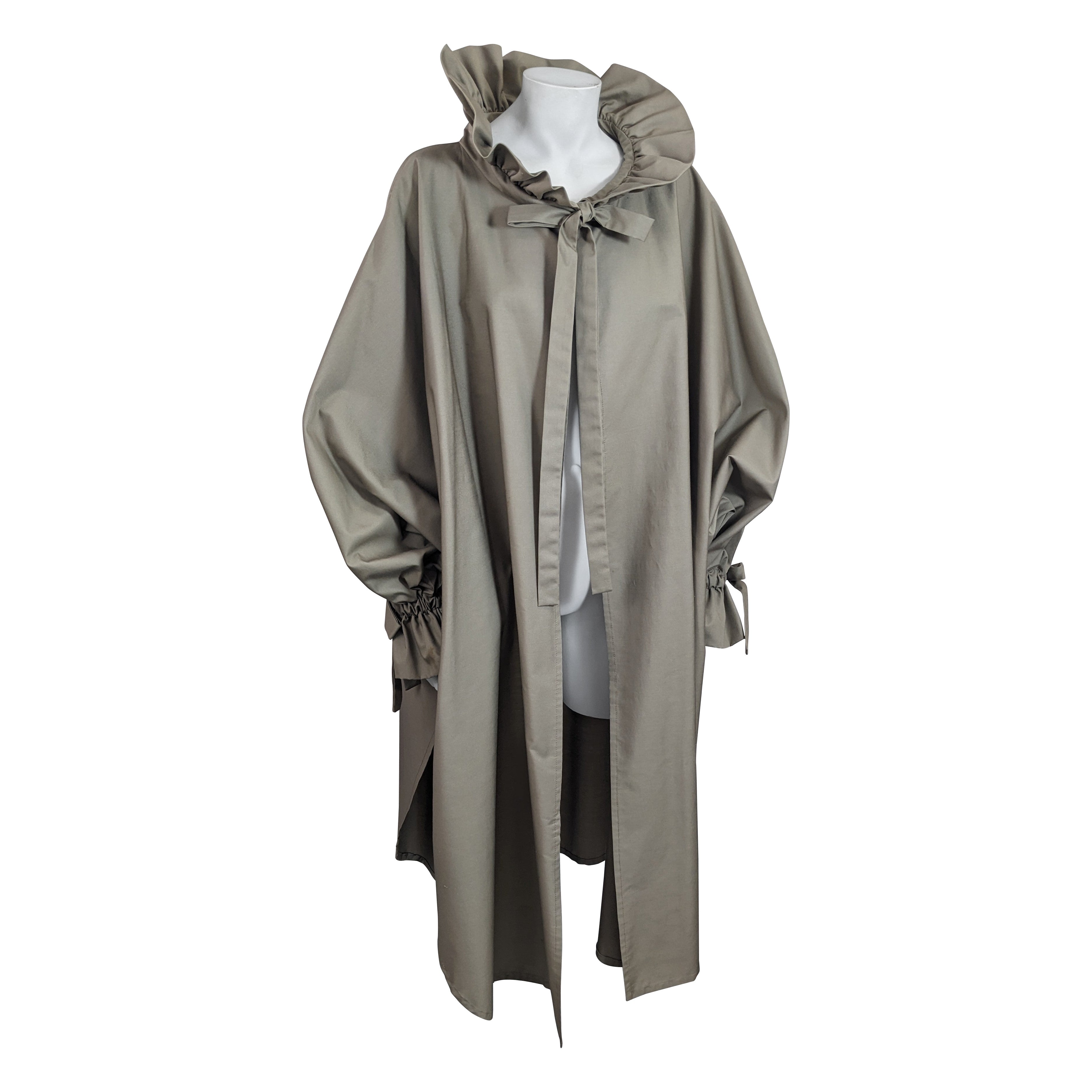 Ruffled Rain Poplin Poncho For Sale