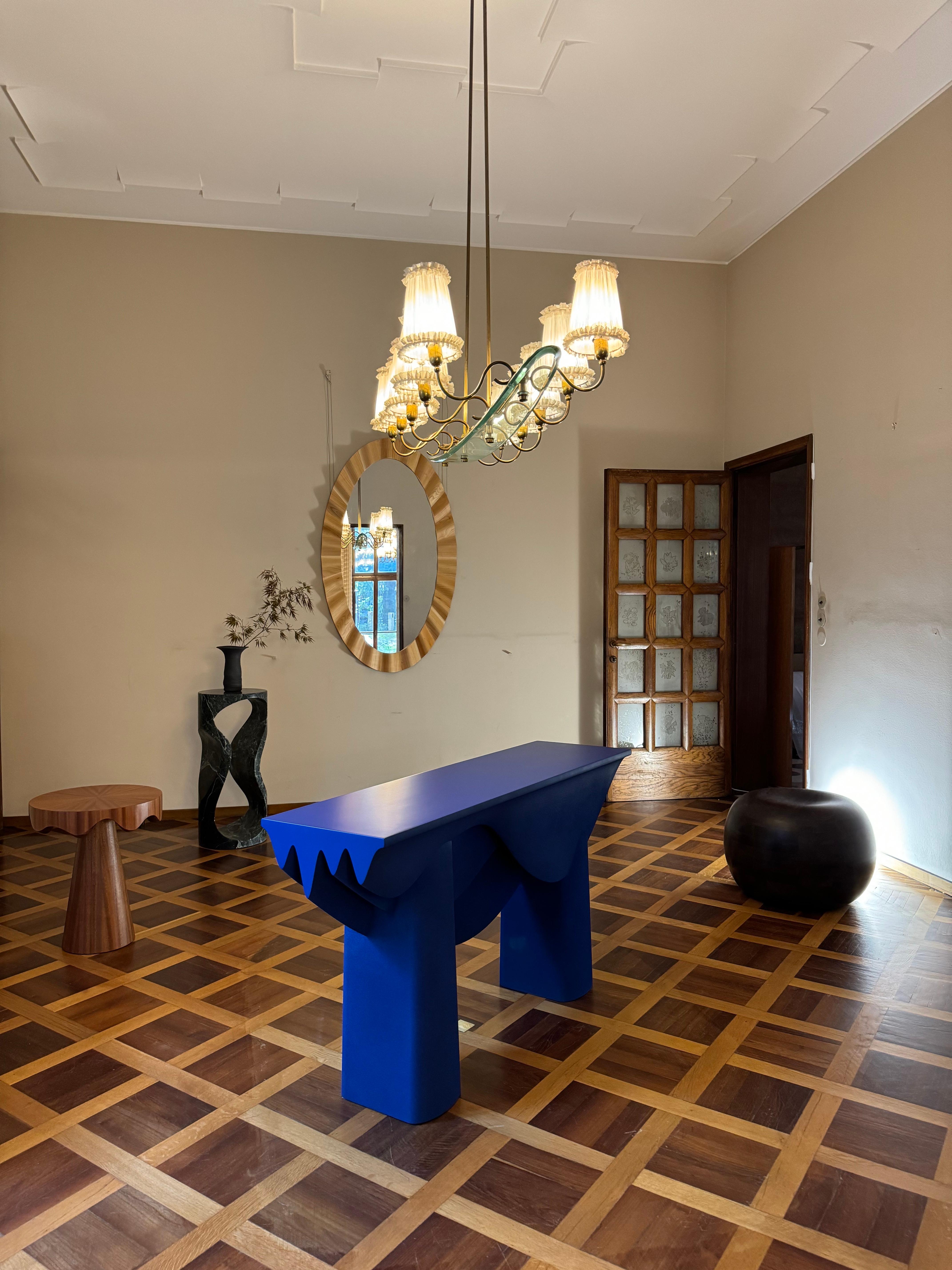 Ruffles Cherry Wood Mirror by Studio TOOJ
Designed by Johan Wilén
Dimensions: D 5 x W 84 x H 144 cm.
Materials: Cherry wood.


Founded in Stockholm, at Studio TOOJ, we are captivated by the allure of restrained beauty. The designers we proudly