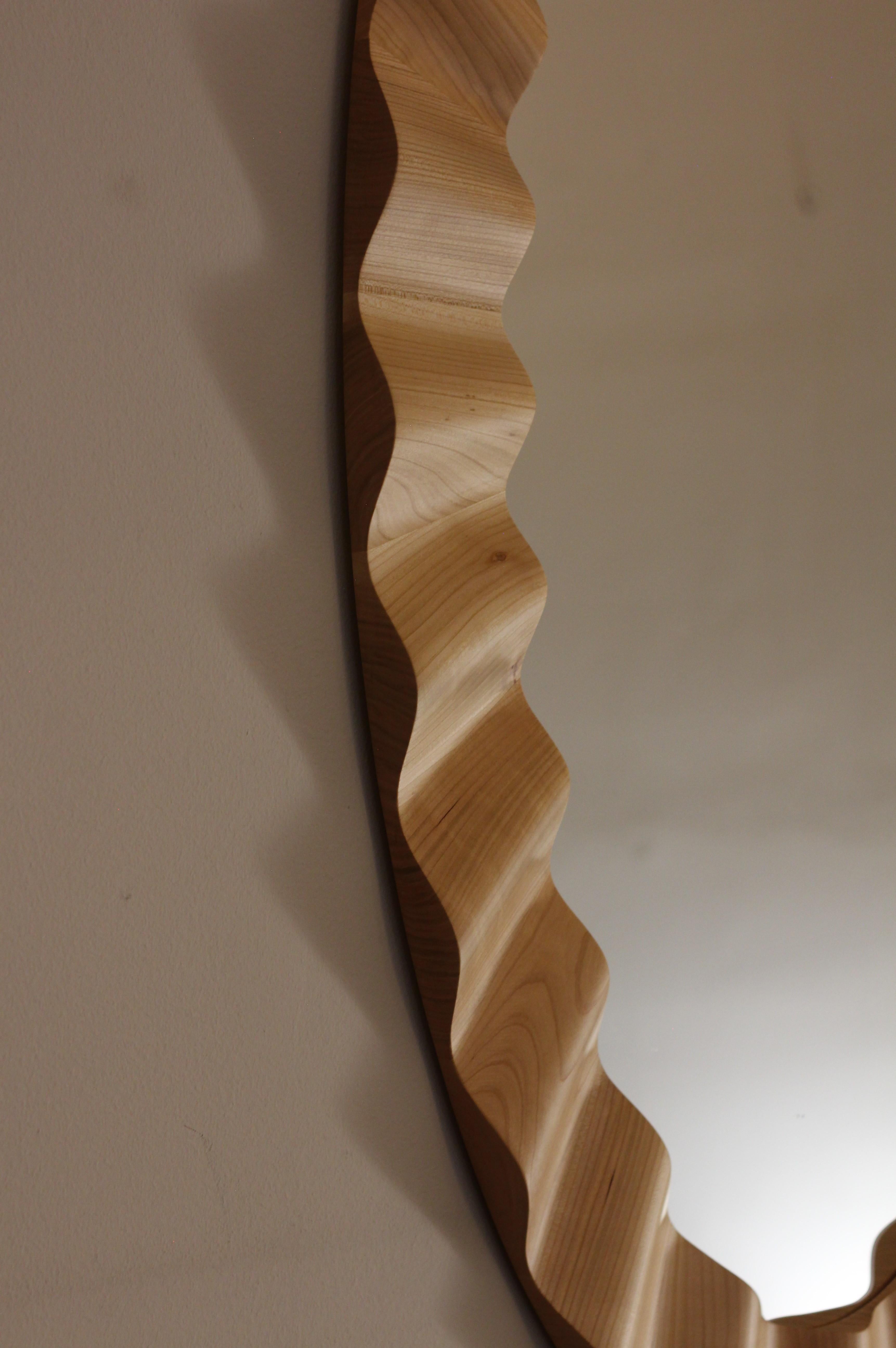 XXI secolo e contemporaneo Ruffles Cherry Wood Mirror by Studio TOOJ in vendita