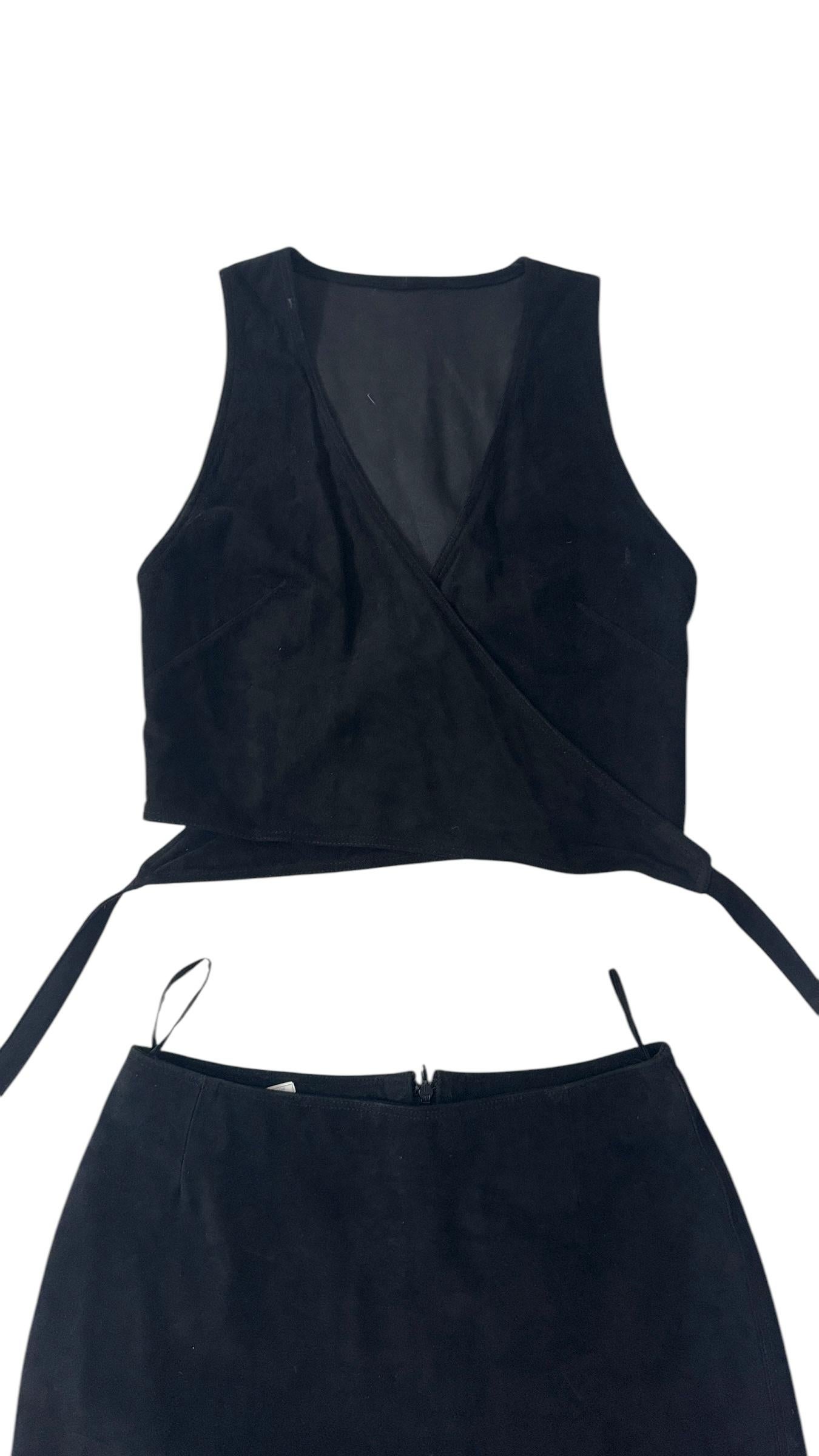 Ruffo Corsi Black Suede Leather Two-Piece Set -No import duty: we pay for it! For Sale 3