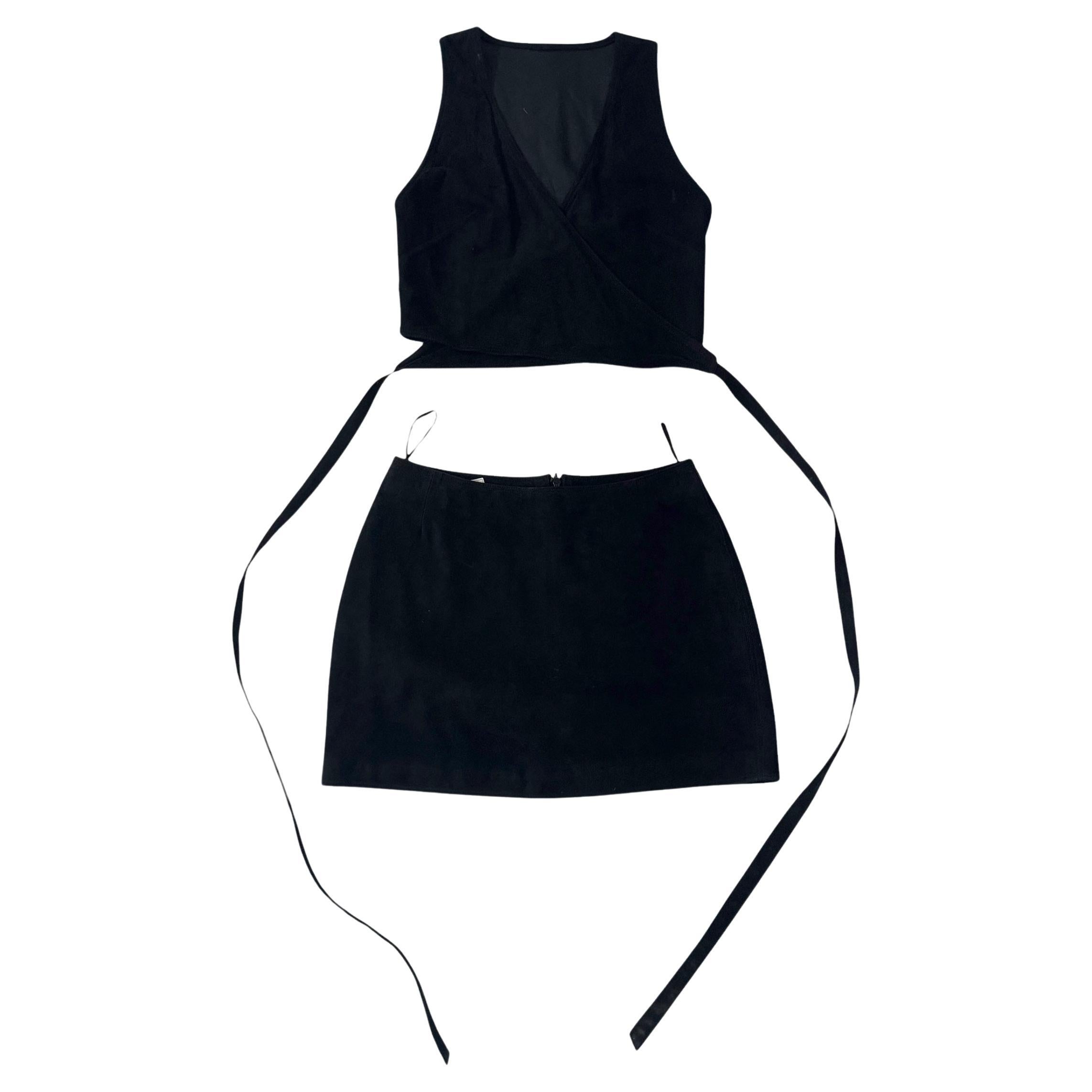 Ruffo Corsi Black Suede Leather Two-Piece Set -No import duty: we pay for it! For Sale