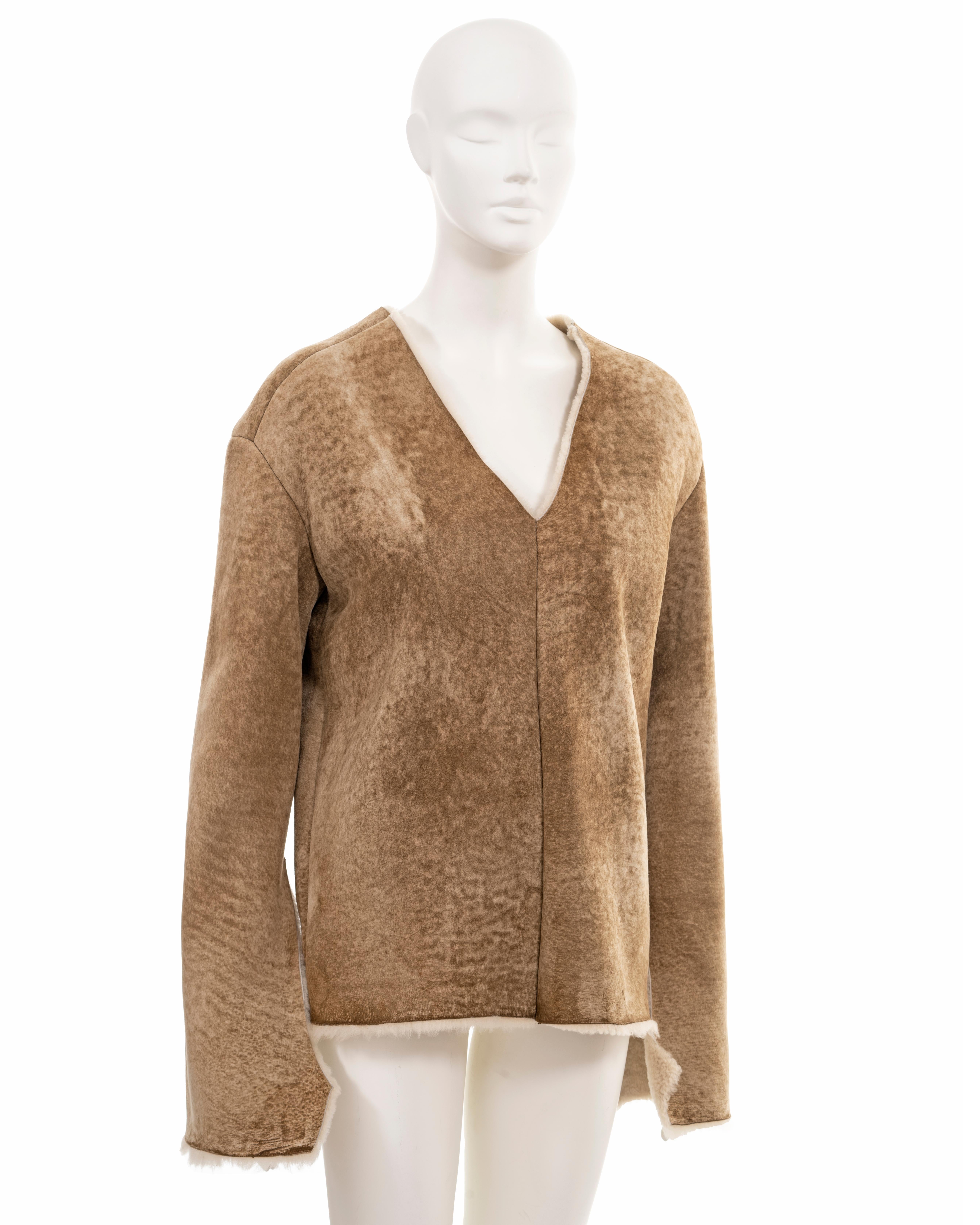 Ruffo Research by A.F. Vandevorst shearling pullover sweater, fw 2000 For Sale 6