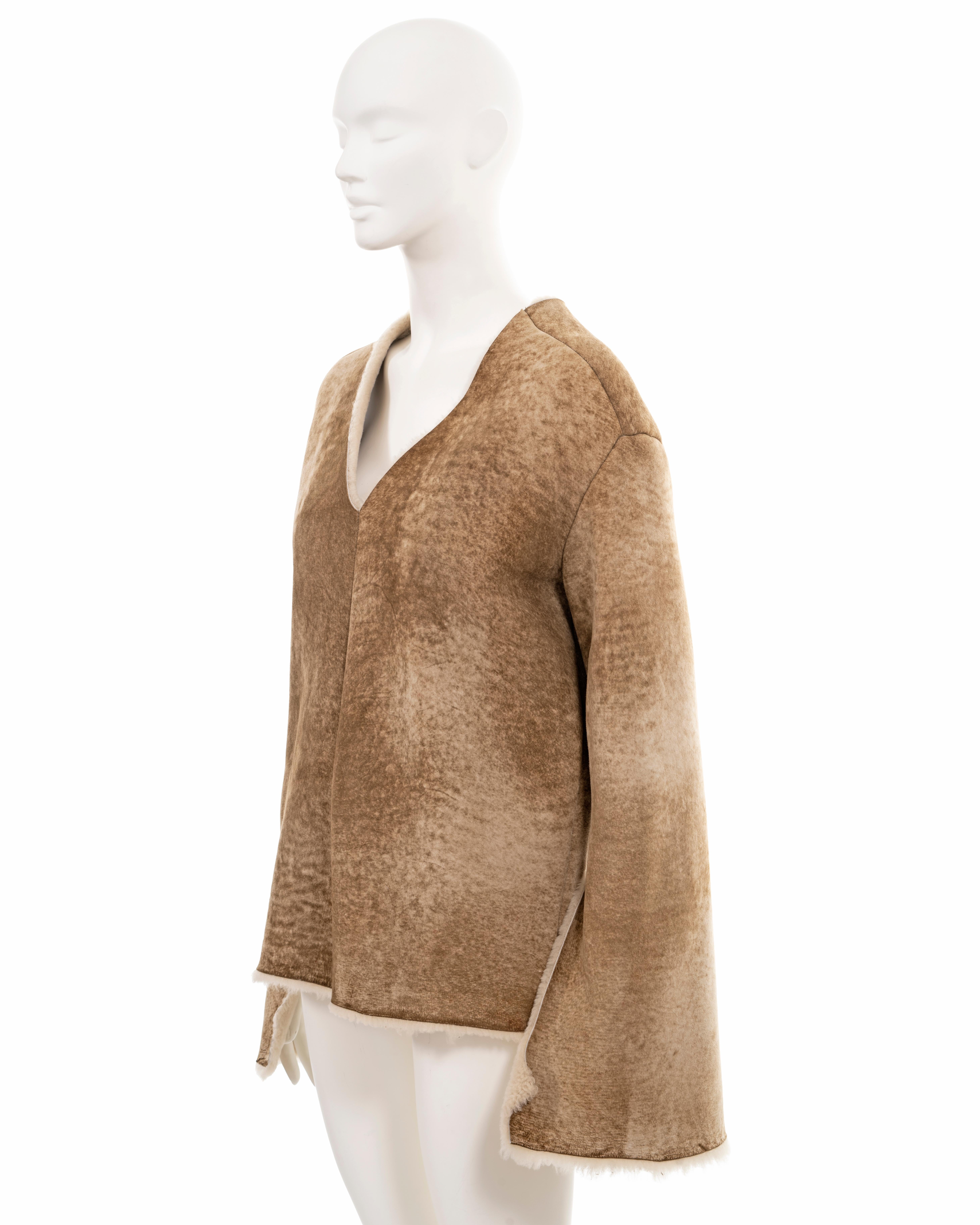Ruffo Research by A.F. Vandevorst shearling pullover sweater, fw 2000 For Sale 1