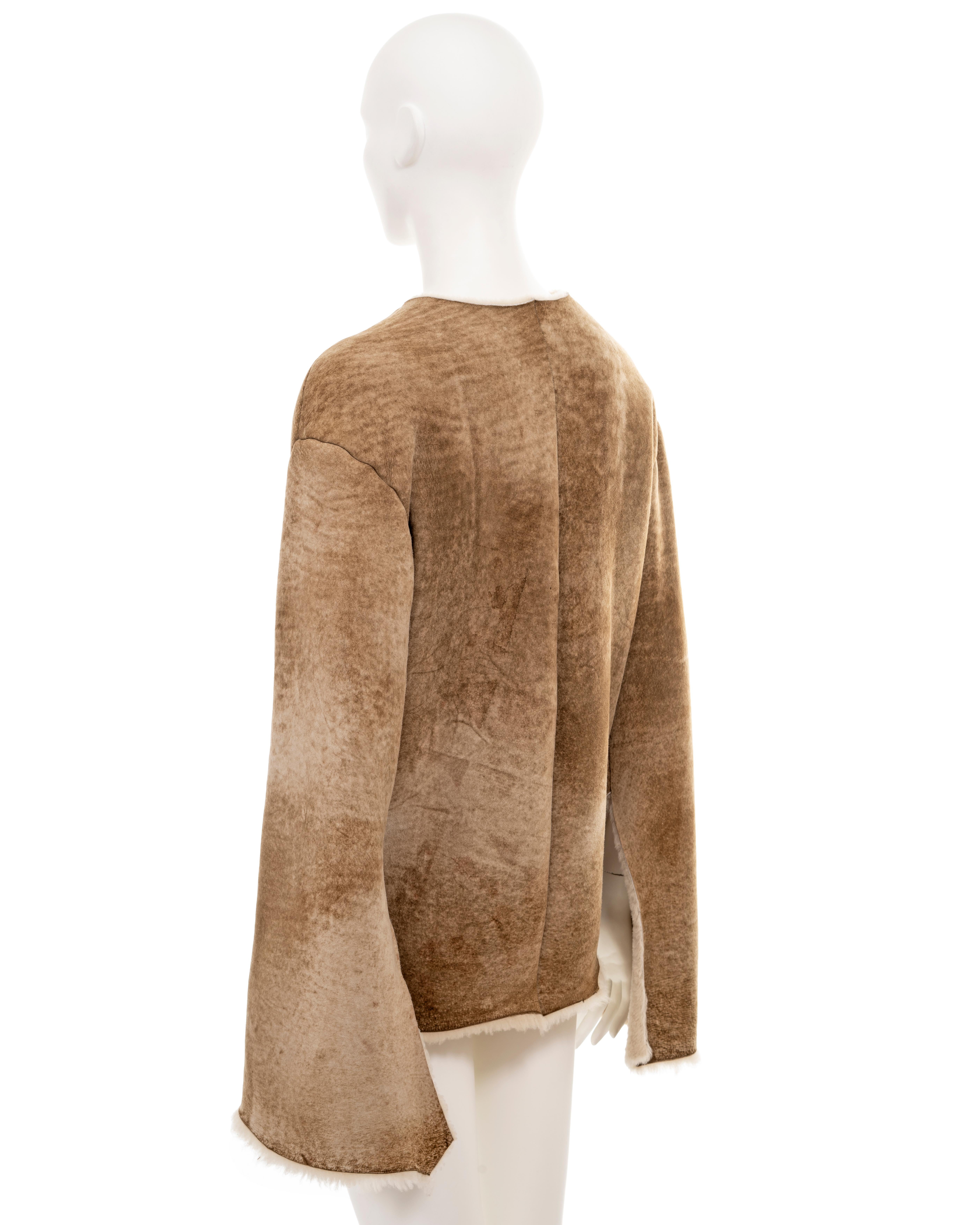 Ruffo Research by A.F. Vandevorst shearling pullover sweater, fw 2000 For Sale 4