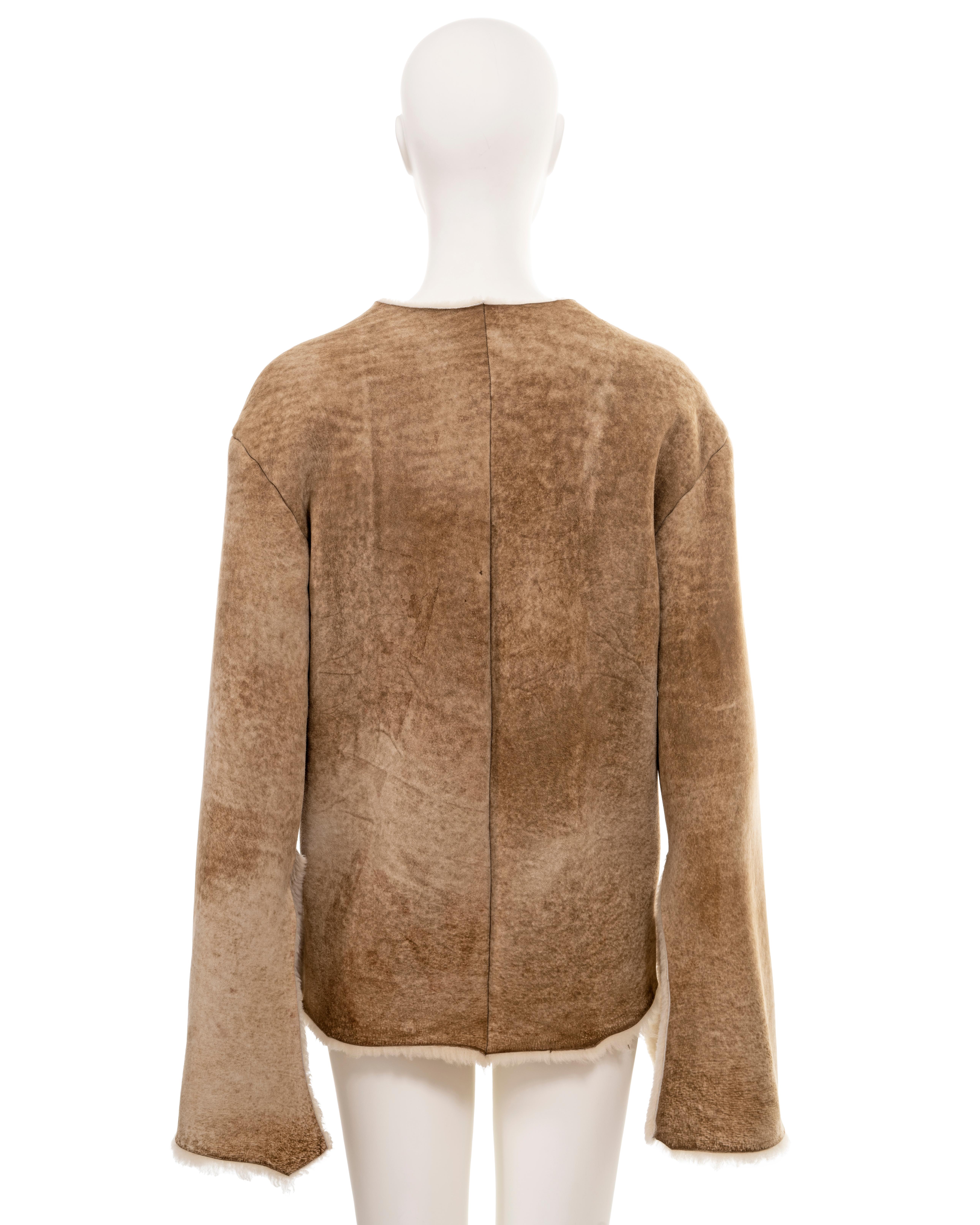 Ruffo Research by A.F. Vandevorst shearling pullover sweater, fw 2000 For Sale 5