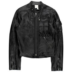 Ruffo Research SS2000 Leather Biker Jacket at 1stDibs | ruffo leather jacket,  ruffo research raf simons, motorcycle vest hanging clock