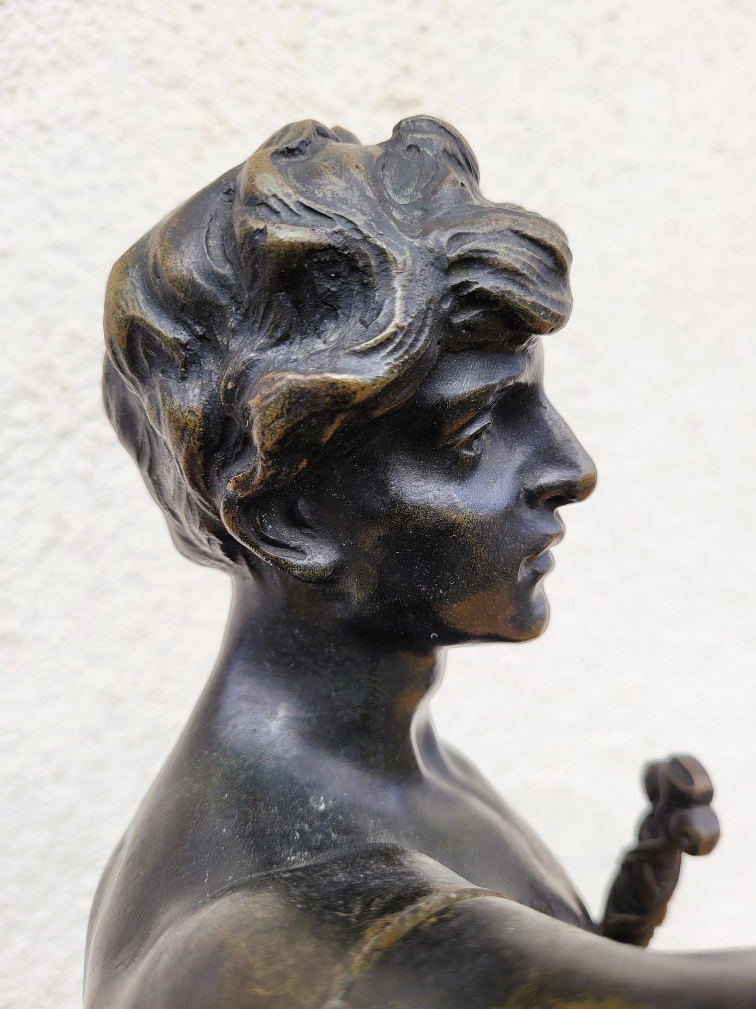 Ruffony, Il giuramento, scultura in bronzo firmata, fine XIX inizio XX secolo in vendita 5